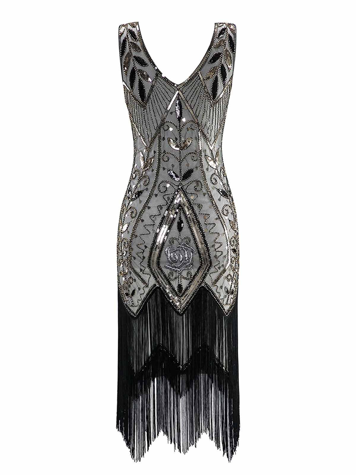 Robe Cocktail Vintage Année 20 Gatsby à Franges à Paillettes Soirée Chic - Image 11