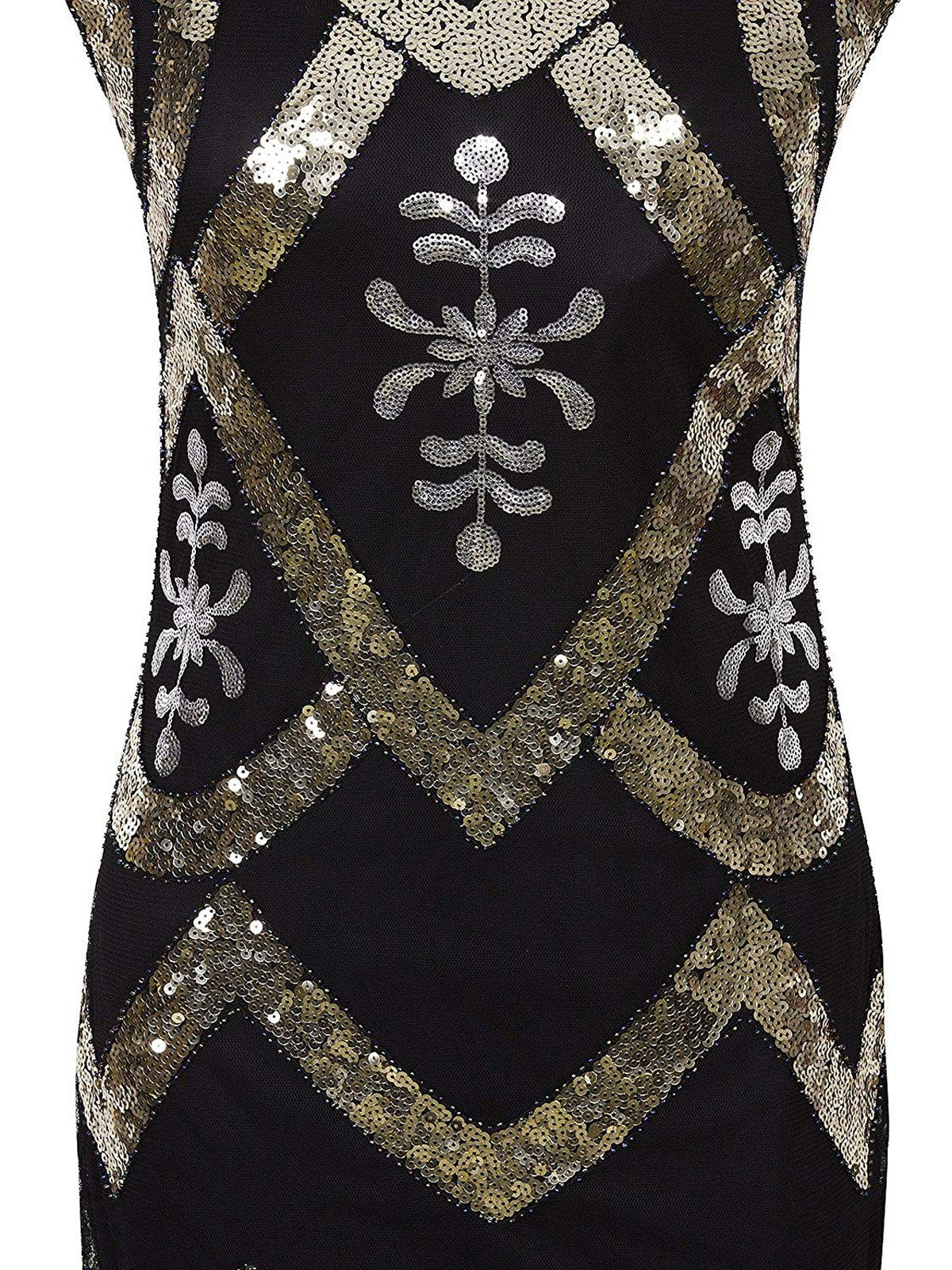 [Produits en Liquidation] Robe Charleston Vintage Année 20 Longue à Sequins et Perles Soirée Cocktail - Image 4