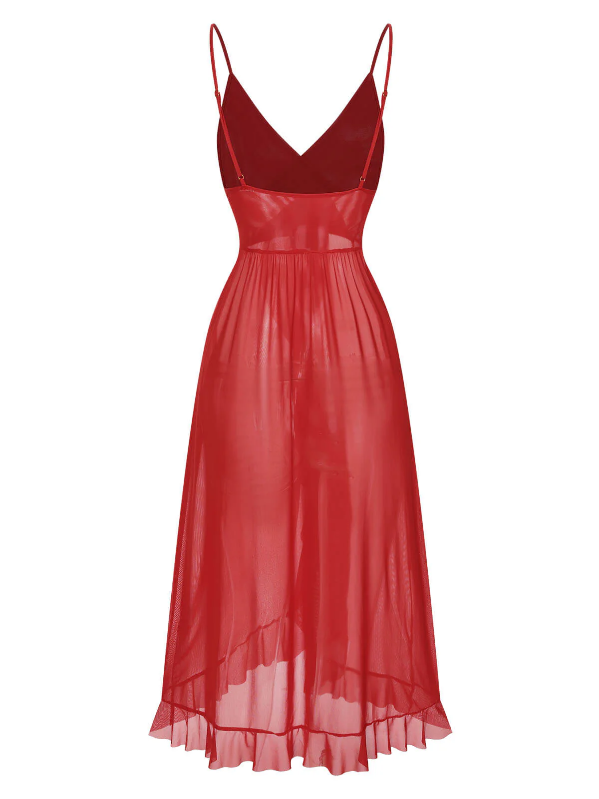 Chemise de nuit transparente à volants et col en V des années 1930 - Image 10