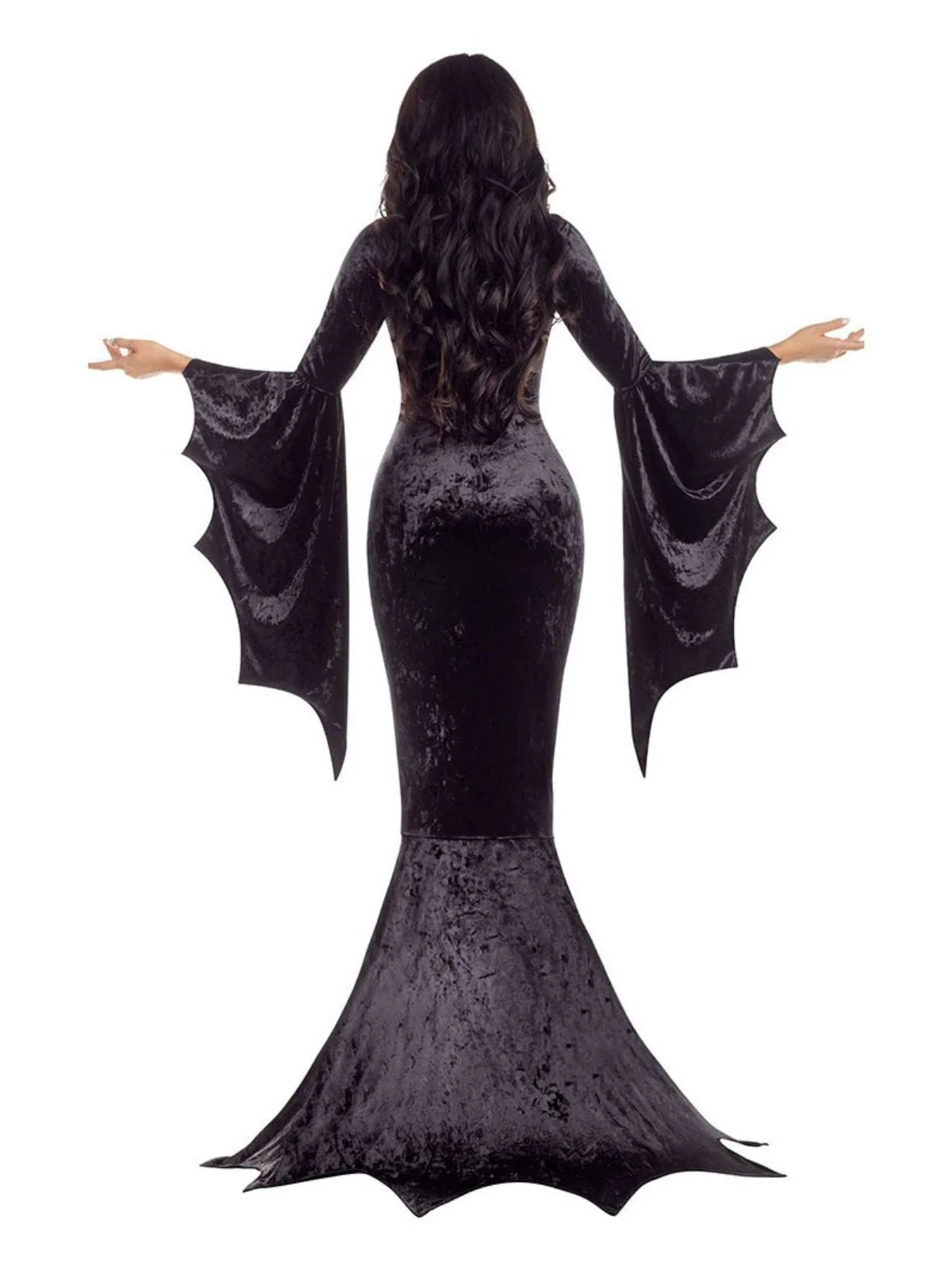 Robe sirène en velours manches chauve-souris pour Halloween des années 1930 - Image 2