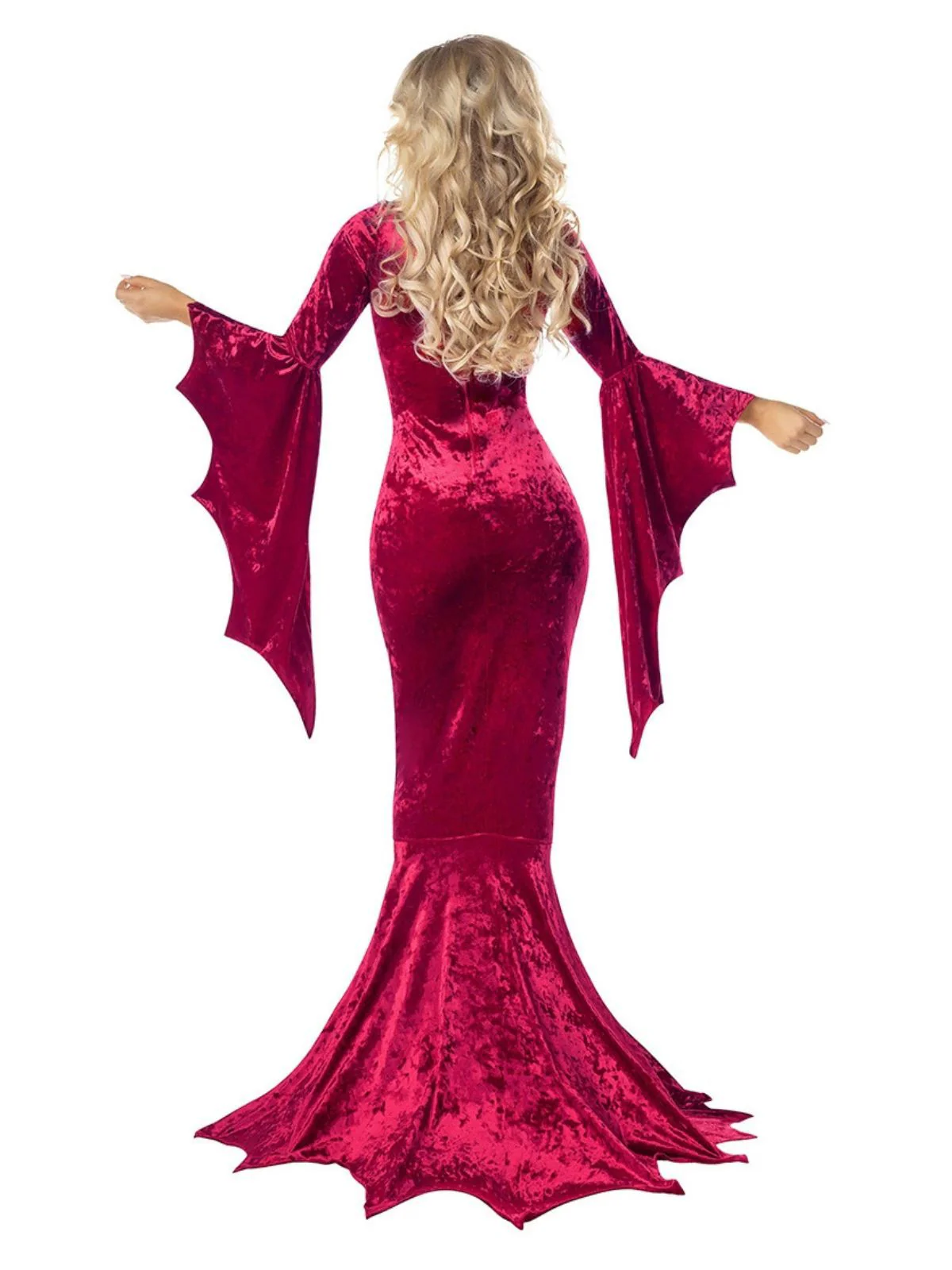 Robe sirène en velours manches chauve-souris pour Halloween des années 1930 - Image 4