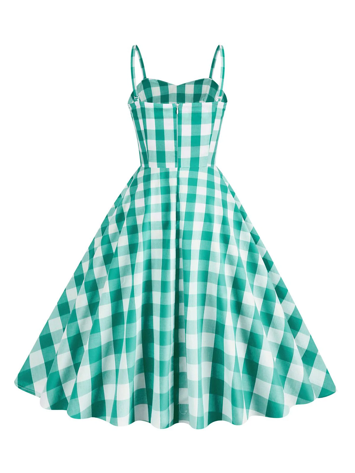 Robe trapèze à bretelles à carreaux des années 1950 - Image 10