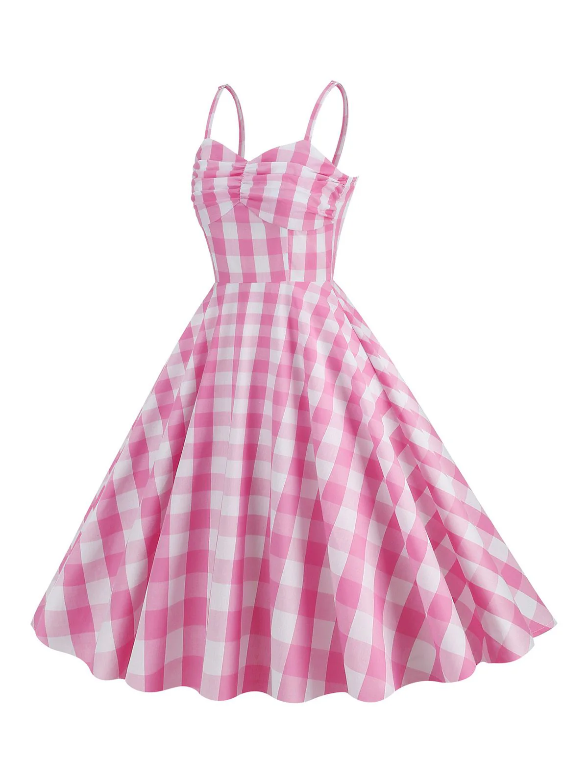 Robe trapèze à bretelles à carreaux des années 1950 - Image 2