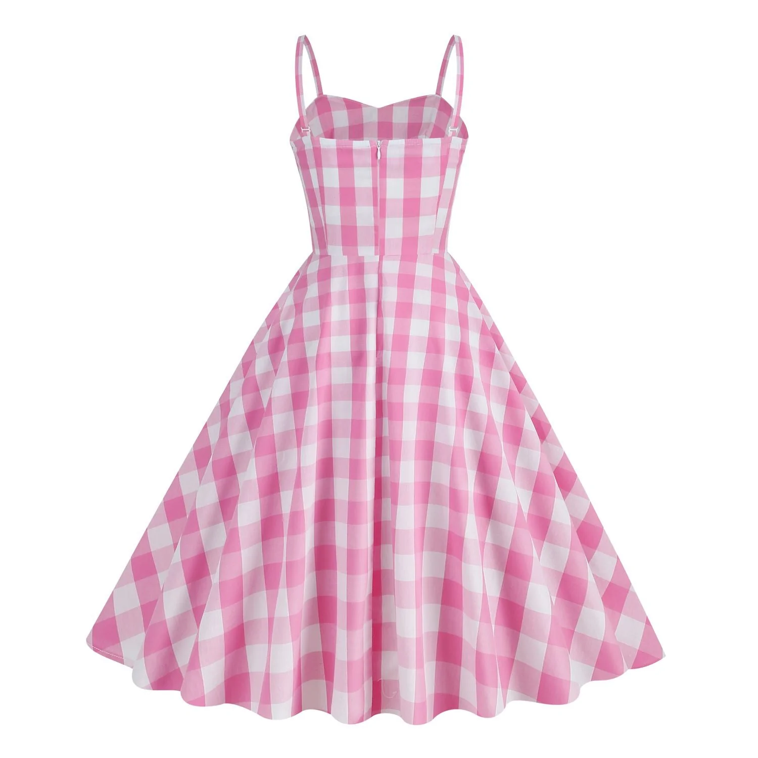 Robe trapèze à bretelles à carreaux des années 1950 - Image 3