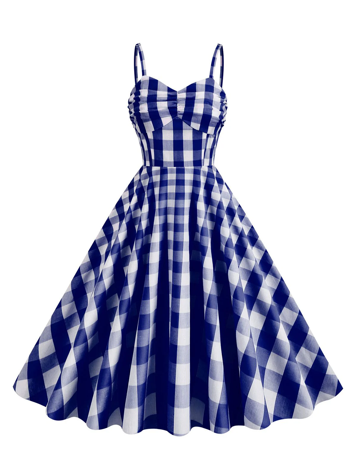 Robe trapèze à bretelles à carreaux des années 1950 - Image 5