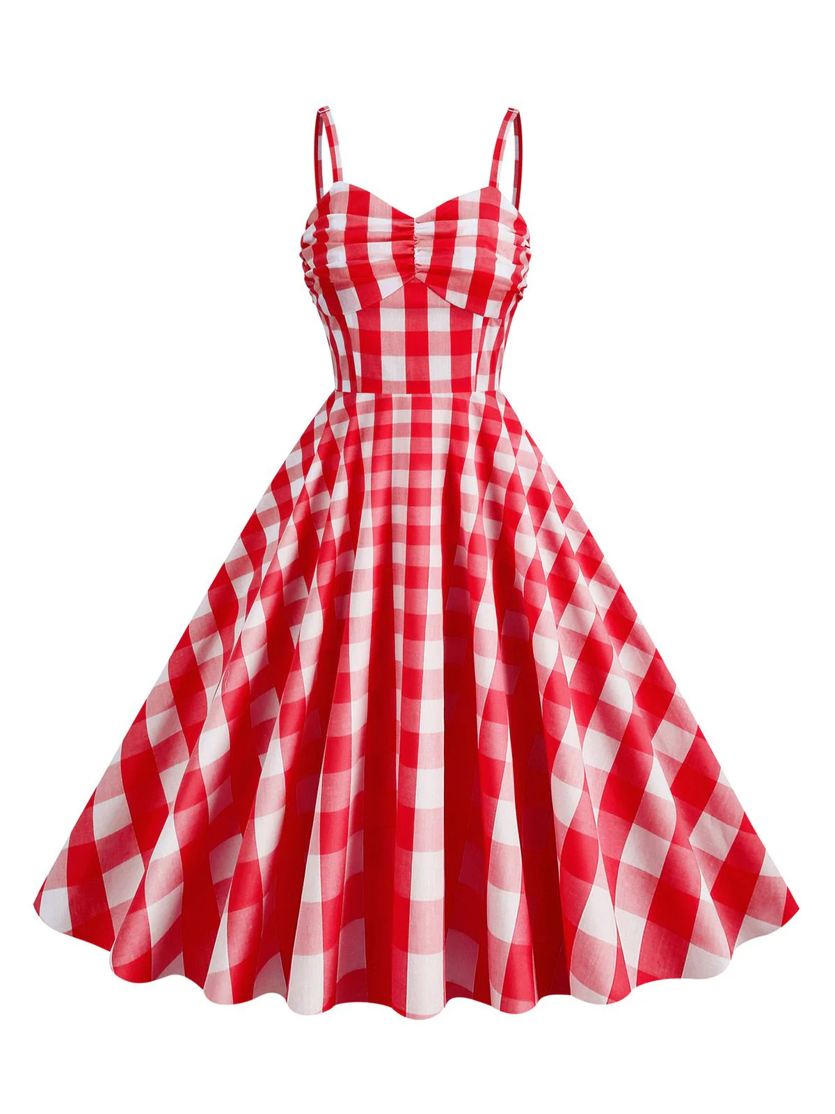Robe trapèze à bretelles à carreaux des années 1950 - Image 7