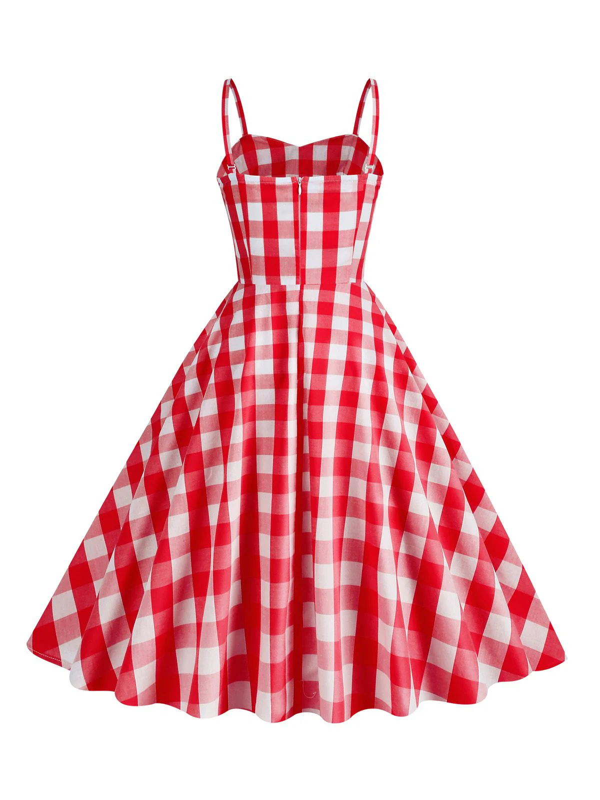 Robe trapèze à bretelles à carreaux des années 1950 - Image 8