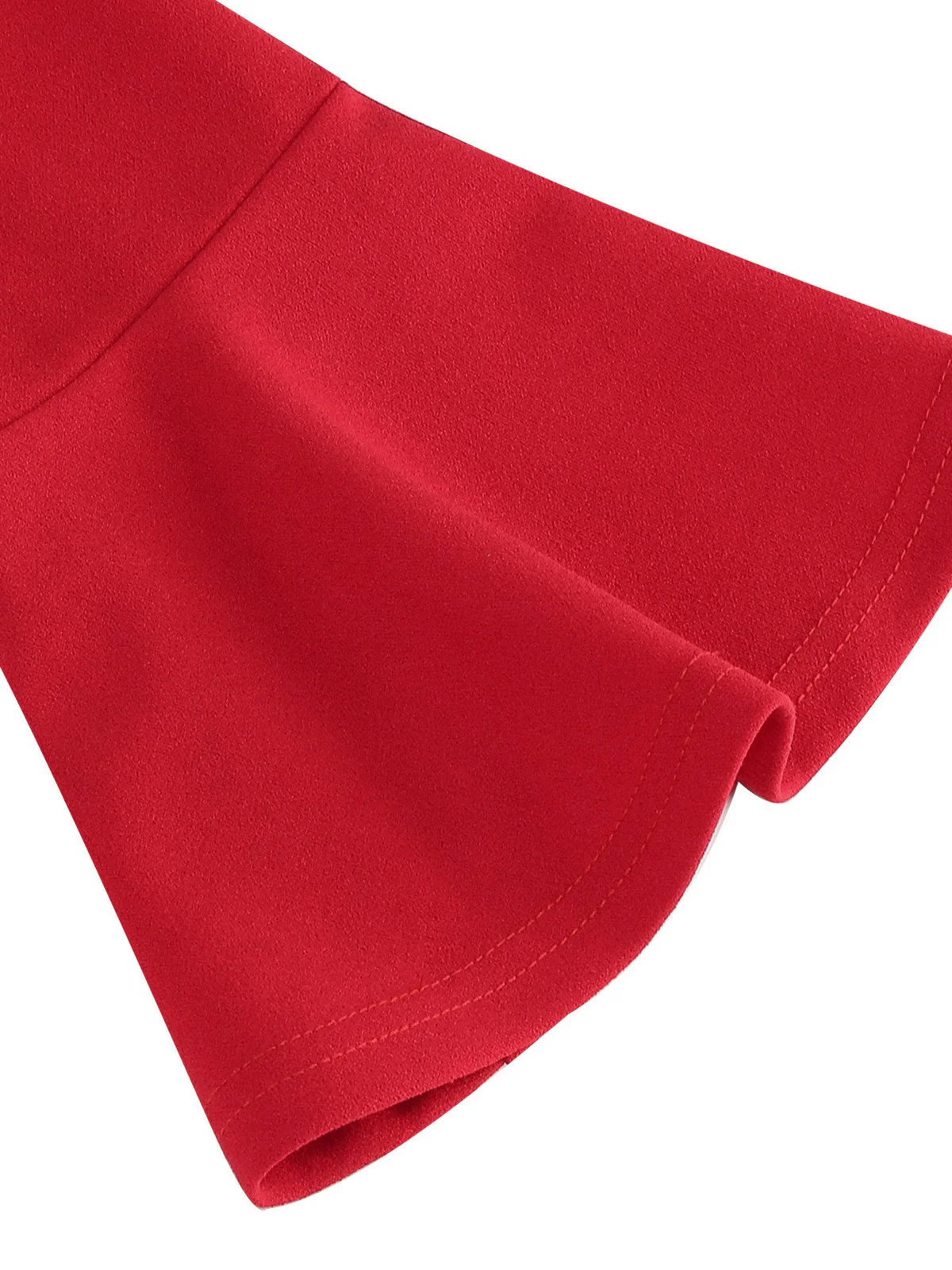 Robe trapèze unie à manches cloche des années 1950 - Image 14