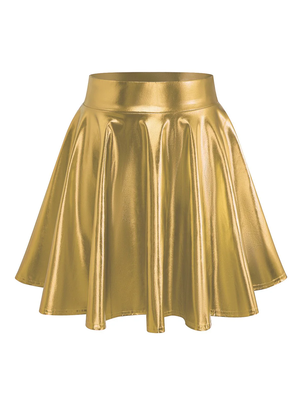 1970s Jupe plissée métallisée disco unie