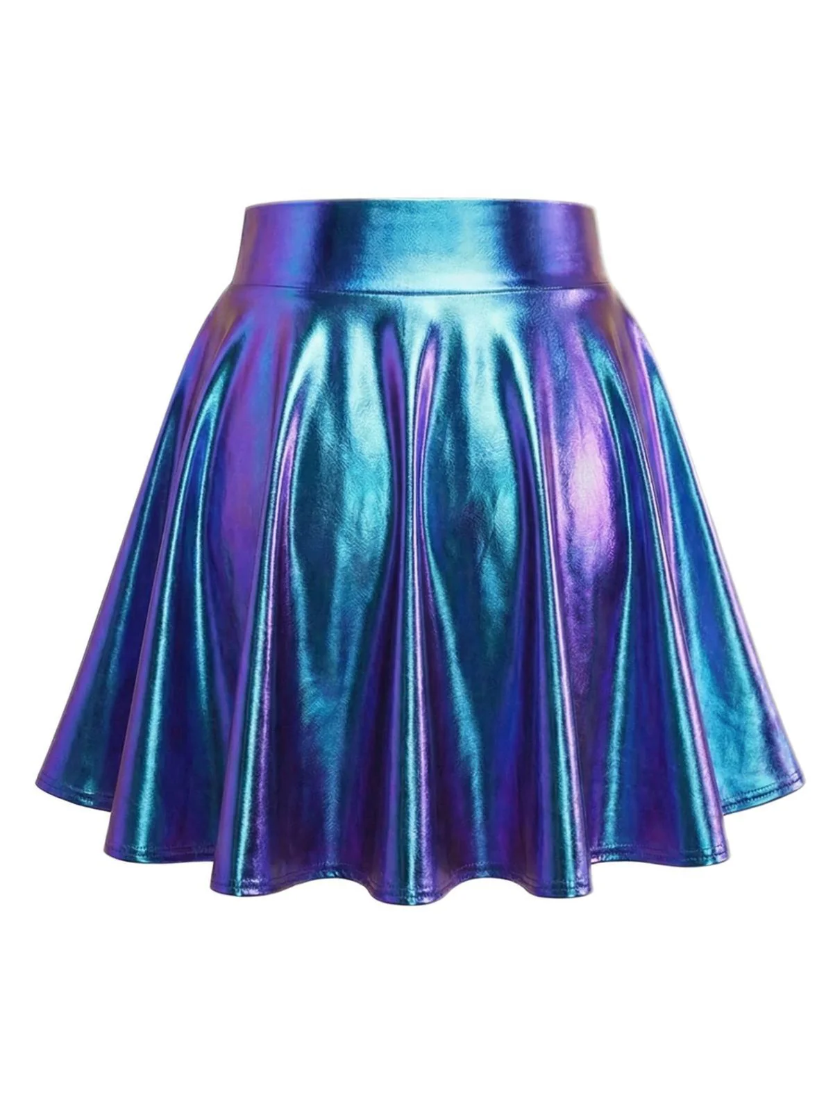 2PCS Haut disco métallisé à épaules dénudées et jupe plissée années 70 - Image 16