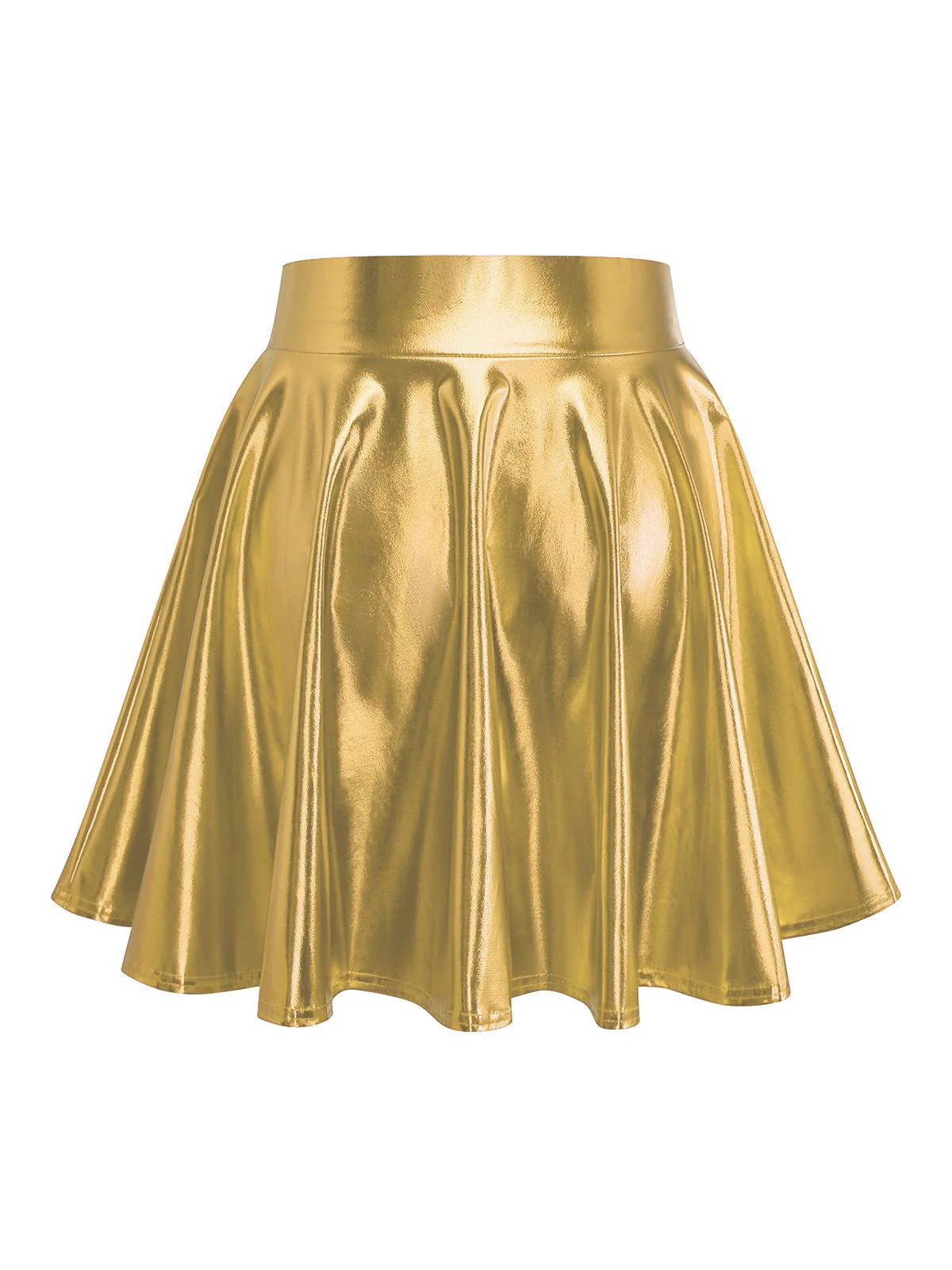1970s Jupe plissée métallisée disco unie - Image 2