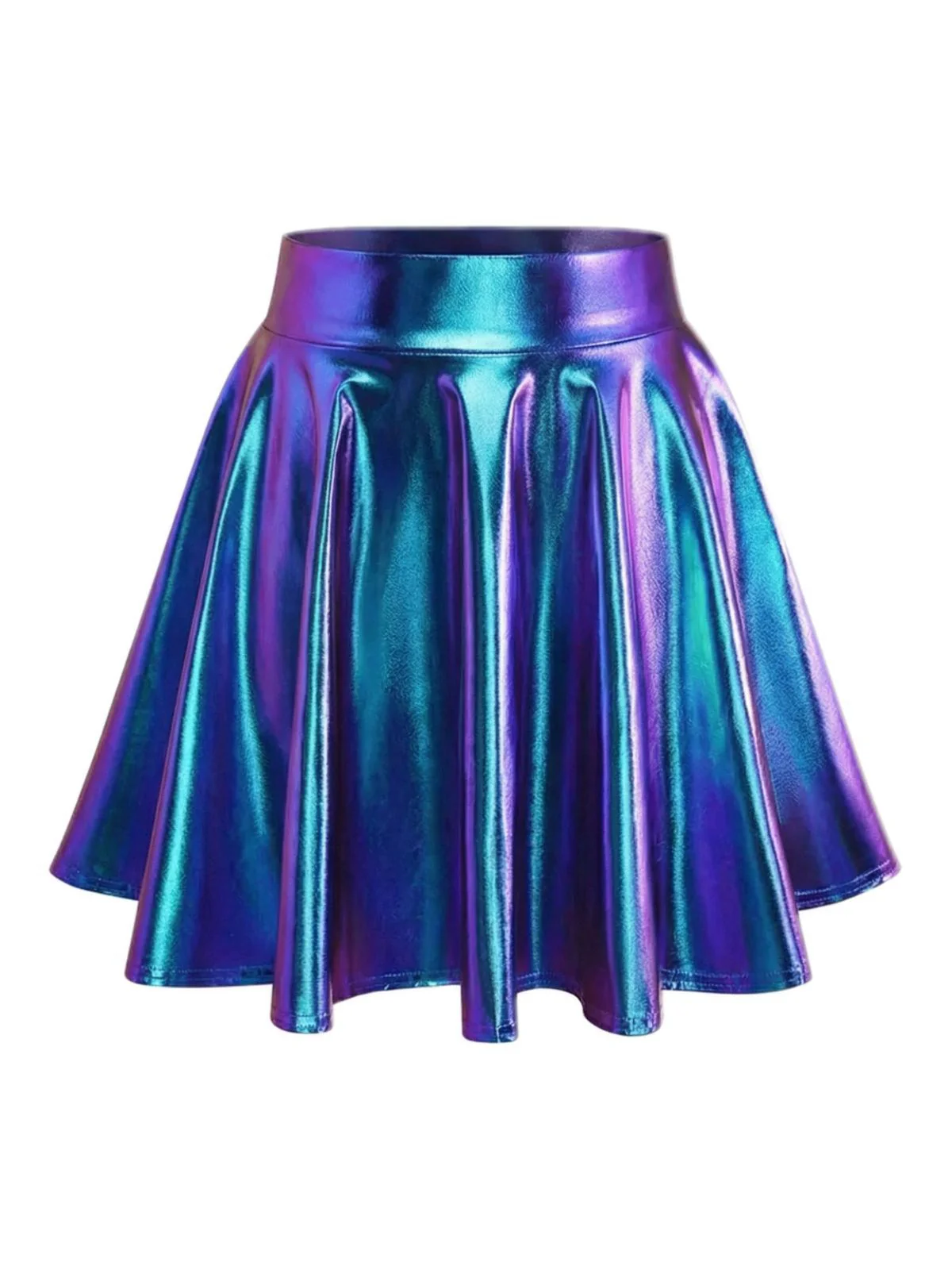 1970s Jupe plissée métallisée disco unie - Image 9