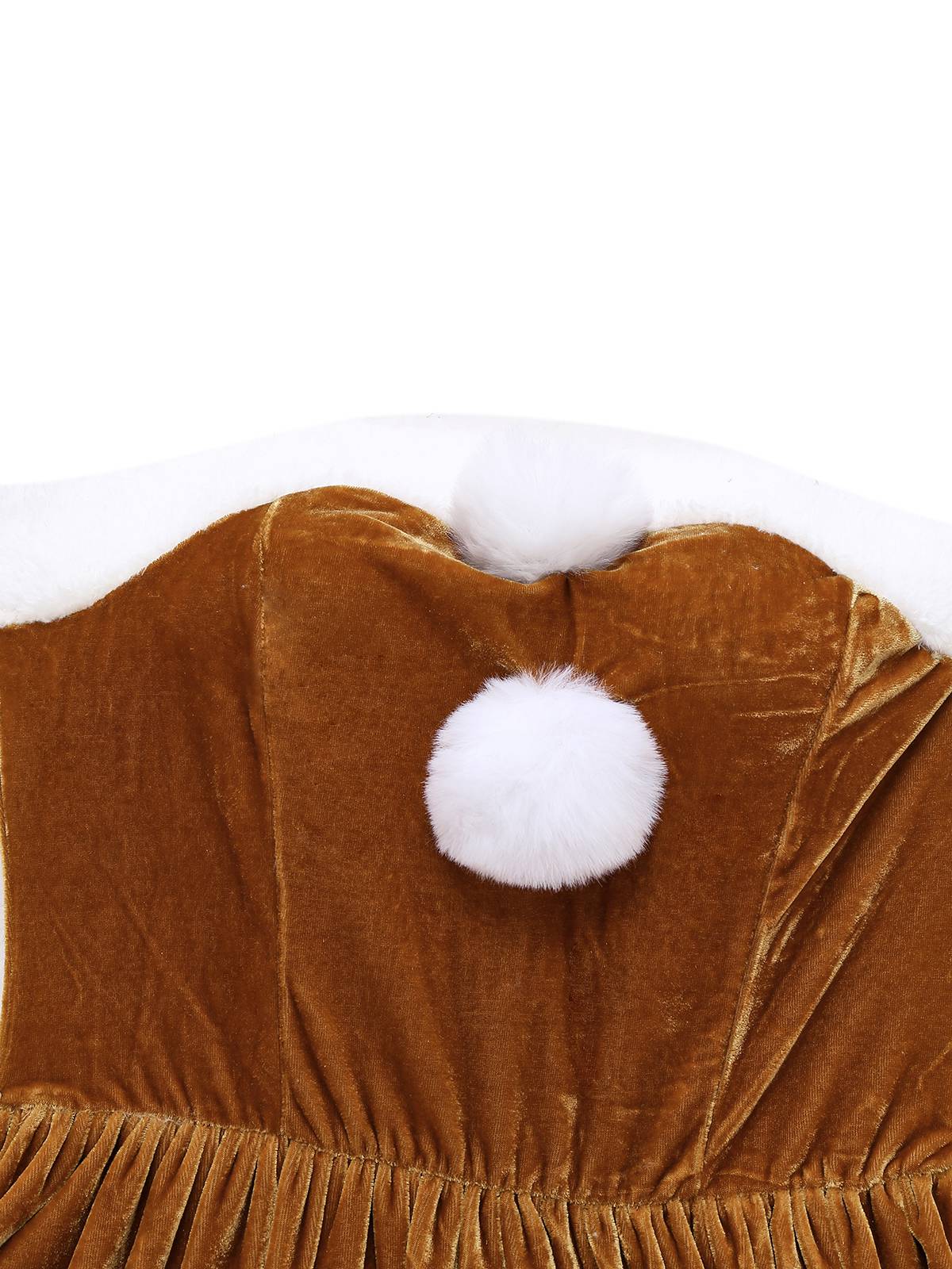 2PCS Cape de Noël marron et robe en velours des années 1940 - Image 5