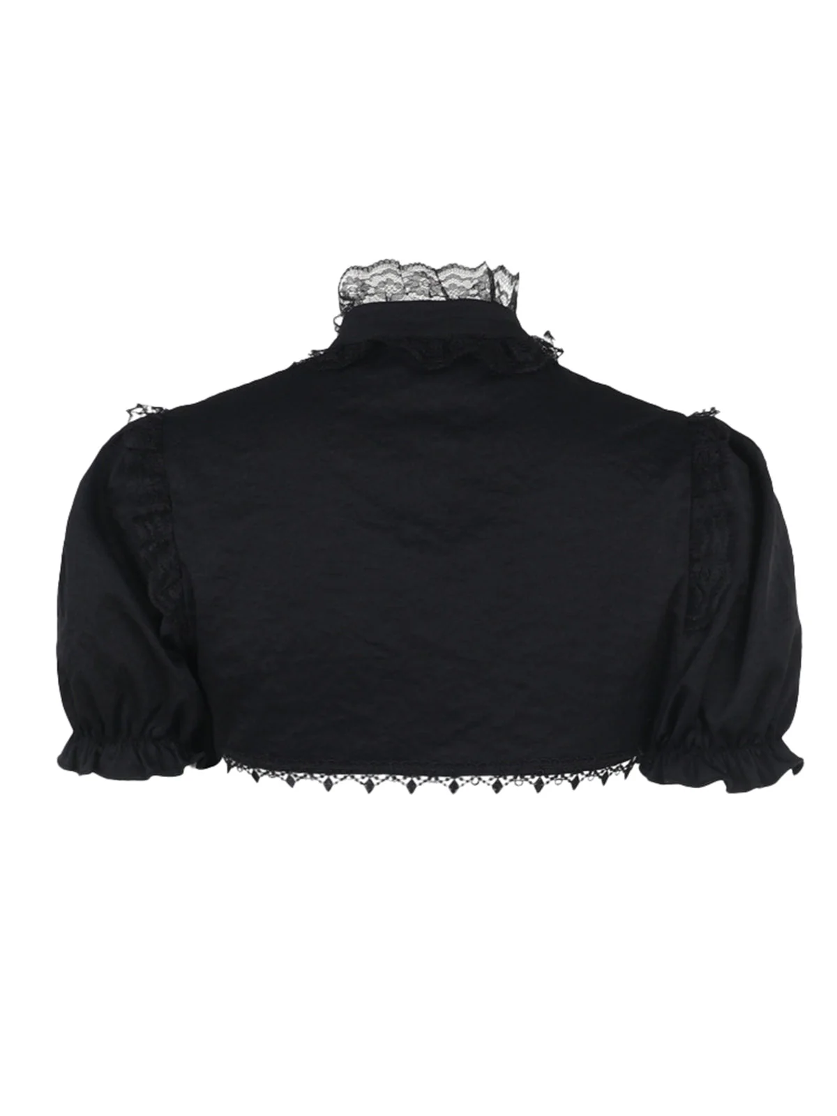 2PCS Châle et robe à lacets brodée de fleurs gothique noire et bleue des années 1980 - Image 11