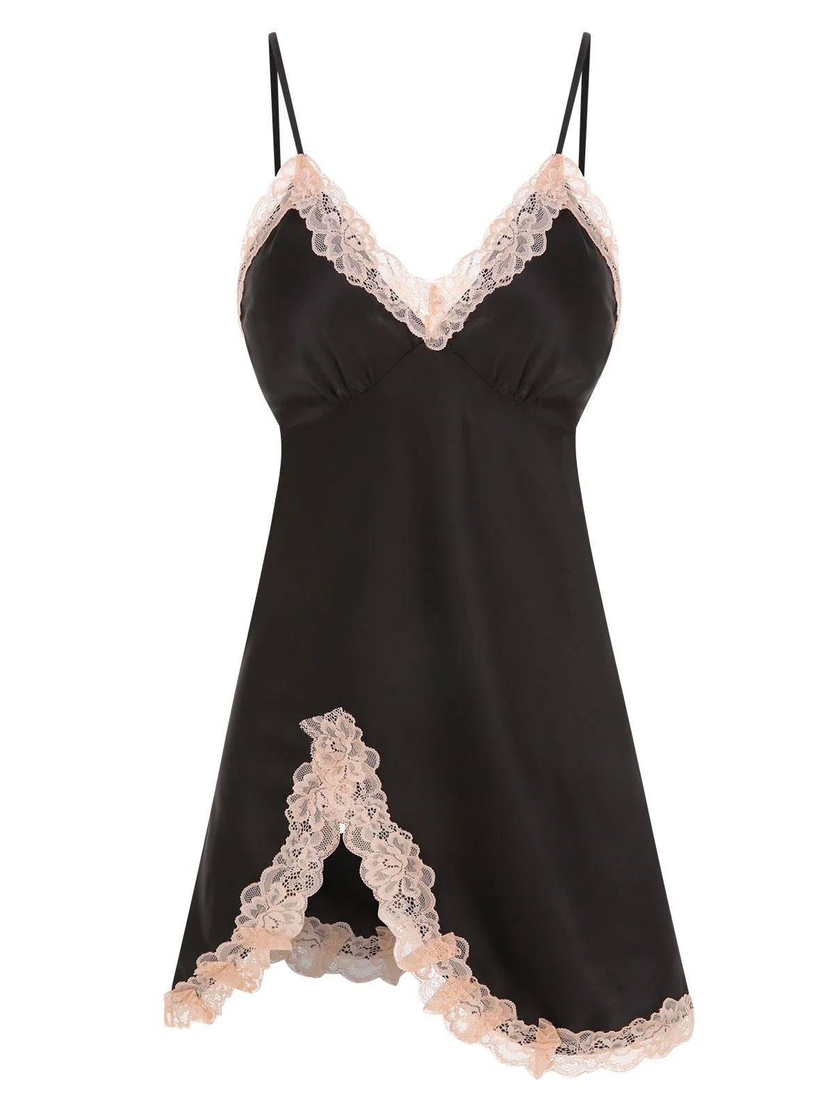 2PCS Chemise de nuit et peignoir à bretelles en dentelle des années 1970 - Image 13