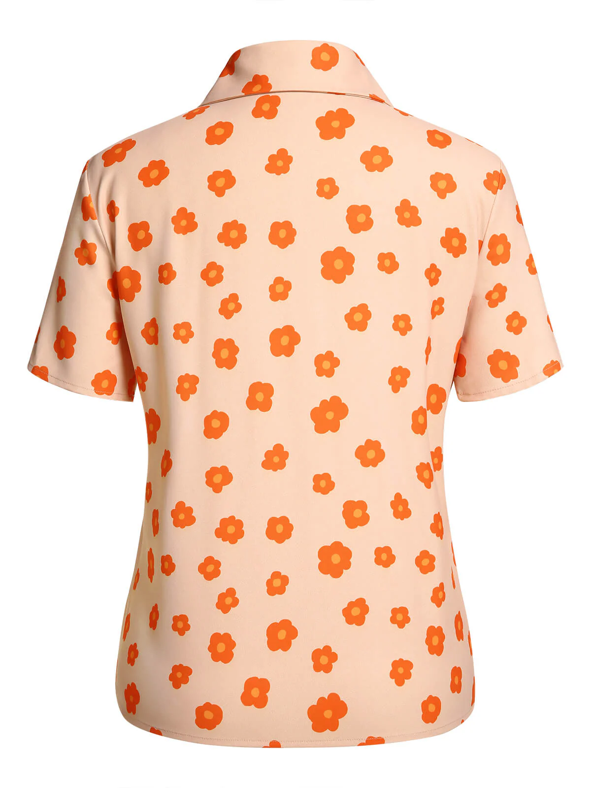 2PCS Chemise et jupe à fleurs orange années 1960 - Image 7
