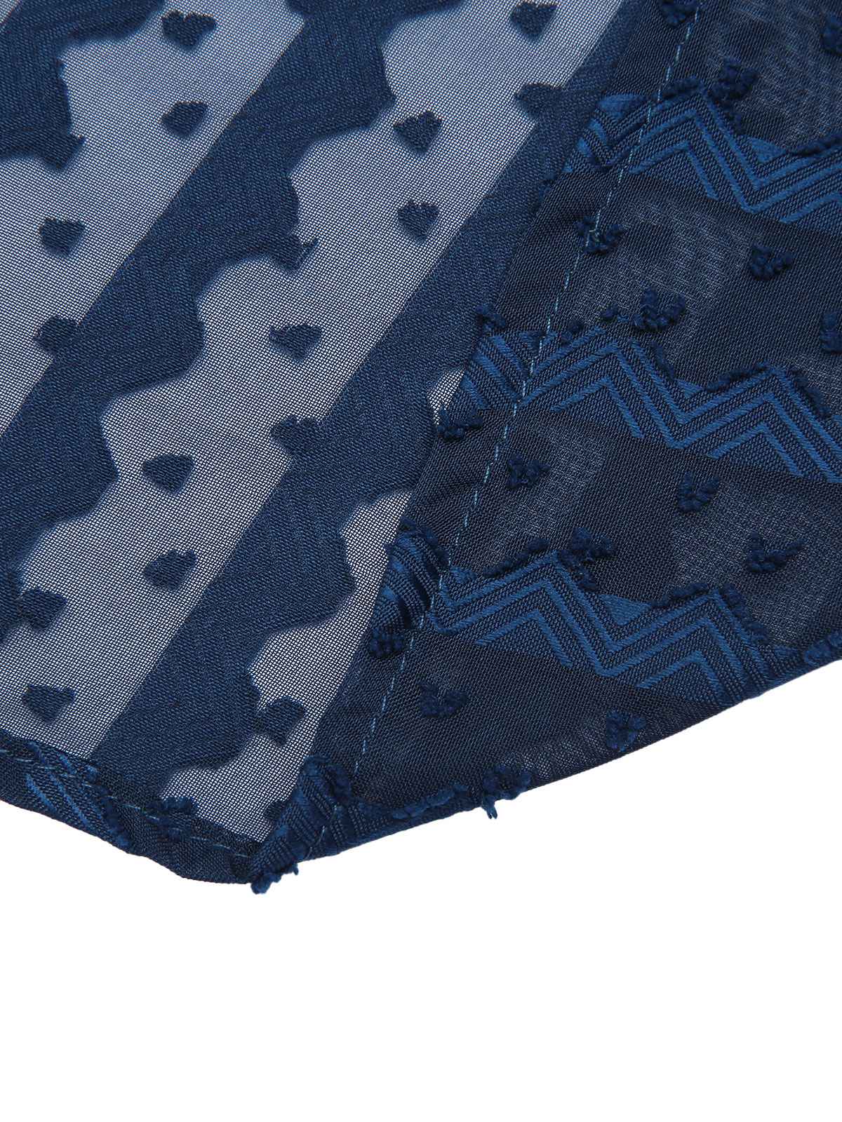 2PCS Chemise rayée bleu marine des années 1960 et jupe crayon unies - Image 10