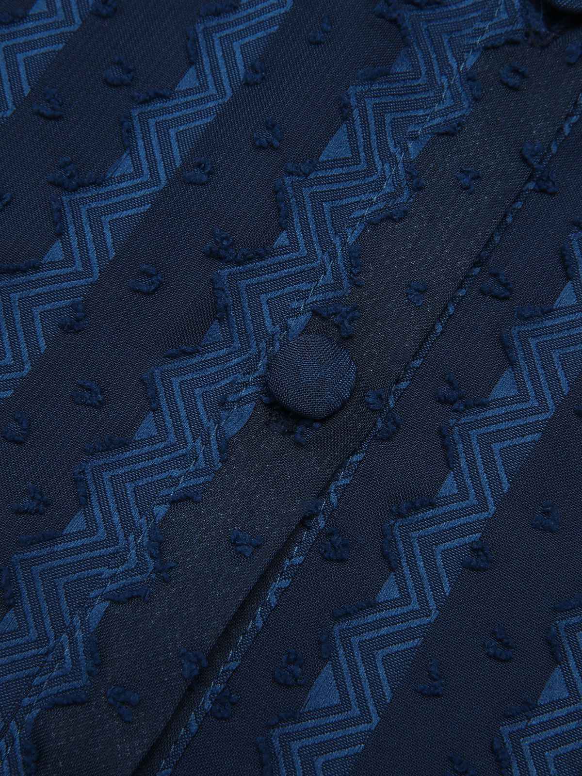 2PCS Chemise rayée bleu marine des années 1960 et jupe crayon unies - Image 11