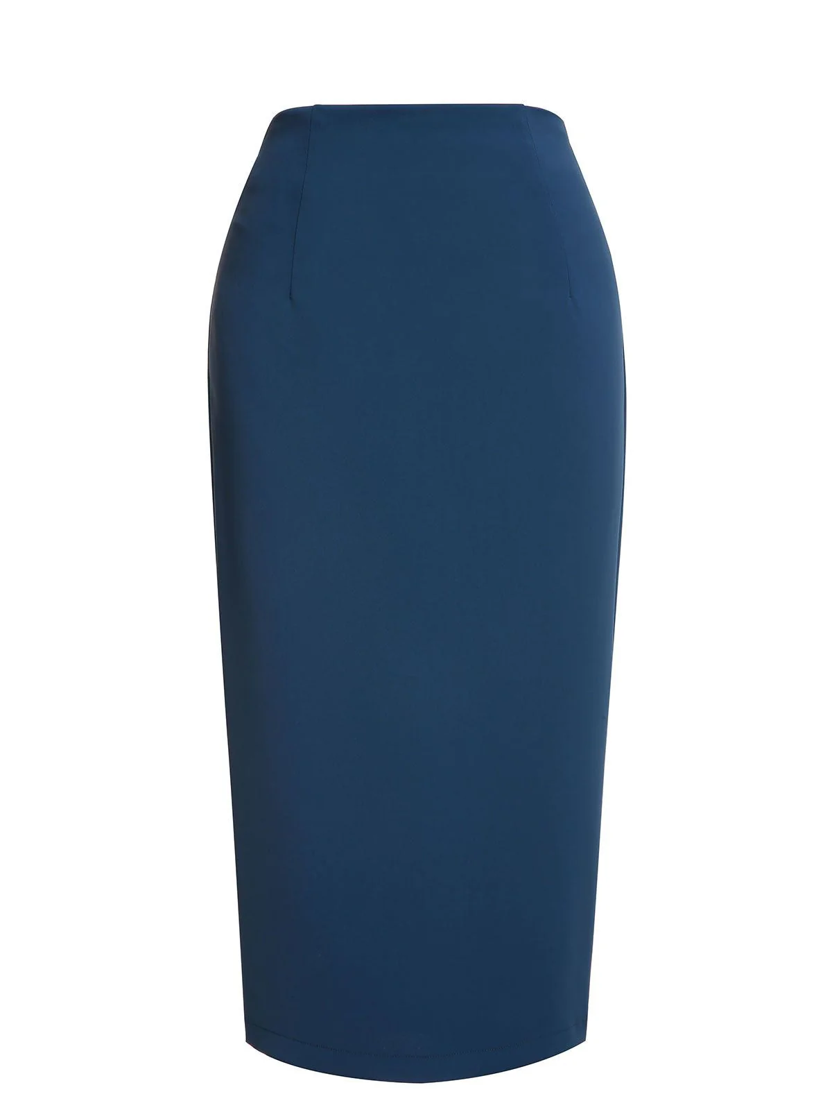 2PCS Chemise rayée bleu marine des années 1960 et jupe crayon unies - Image 13