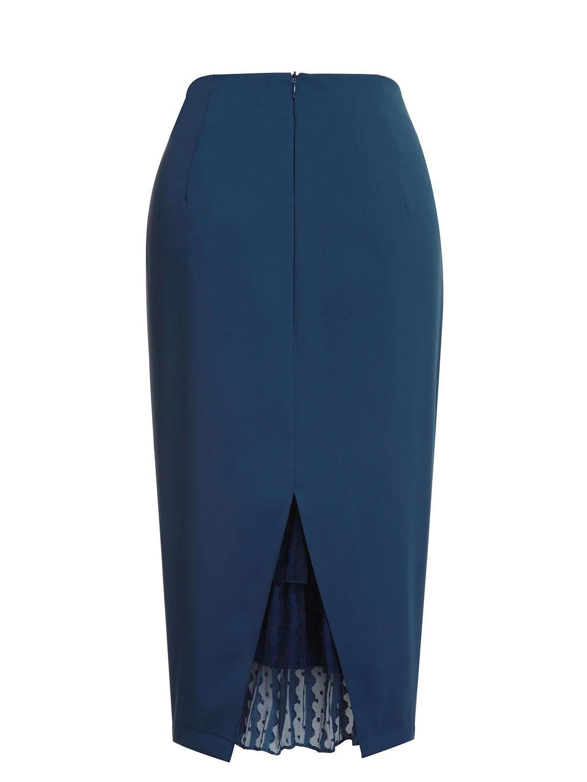 2PCS Chemise rayée bleu marine des années 1960 et jupe crayon unies - Image 15