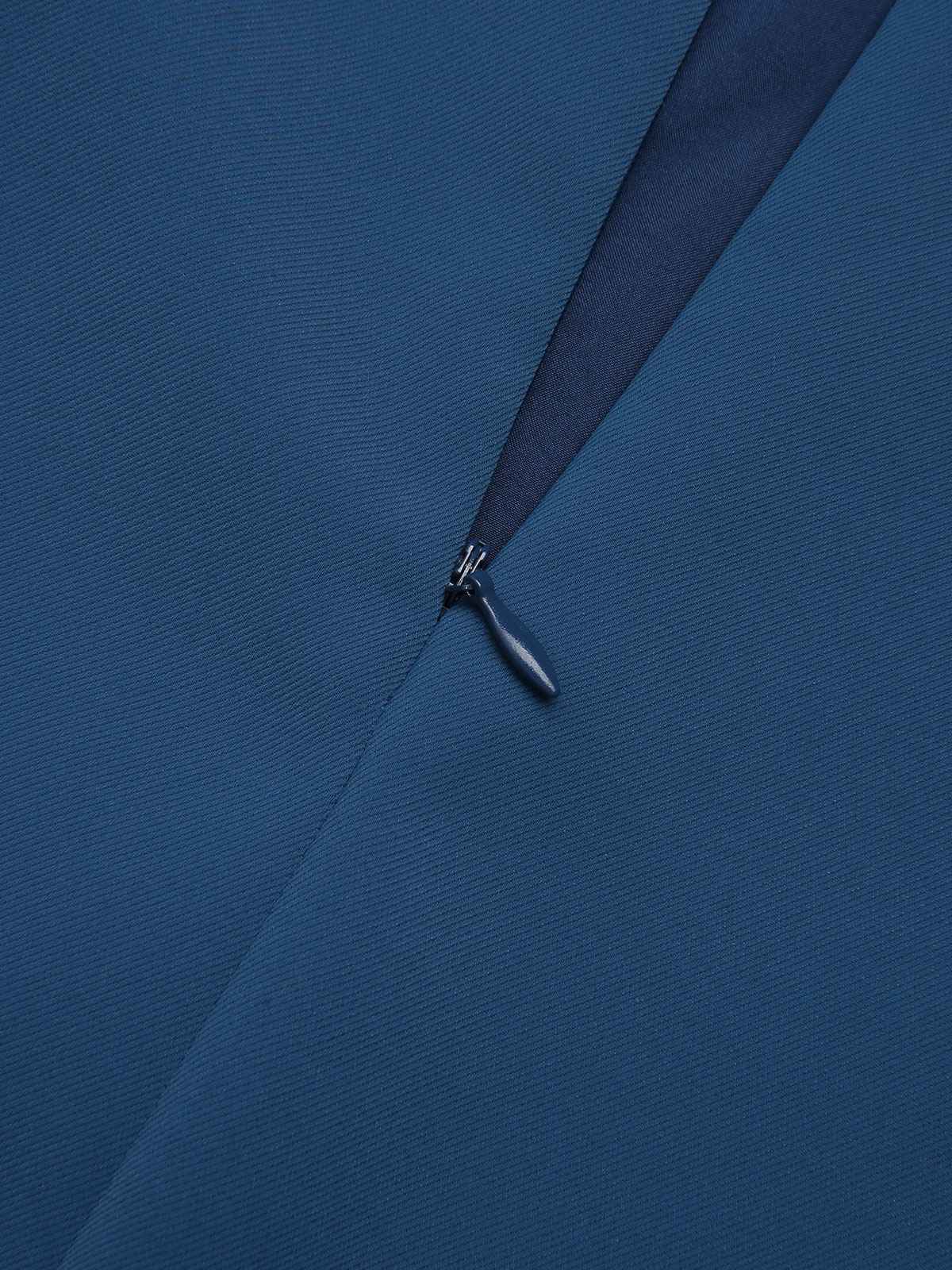 2PCS Chemise rayée bleu marine des années 1960 et jupe crayon unies - Image 16