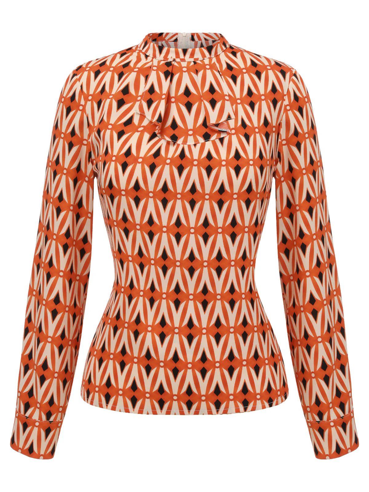 2PCS Chemisier orange des années 1960 et mini robe en tweed - Image 10