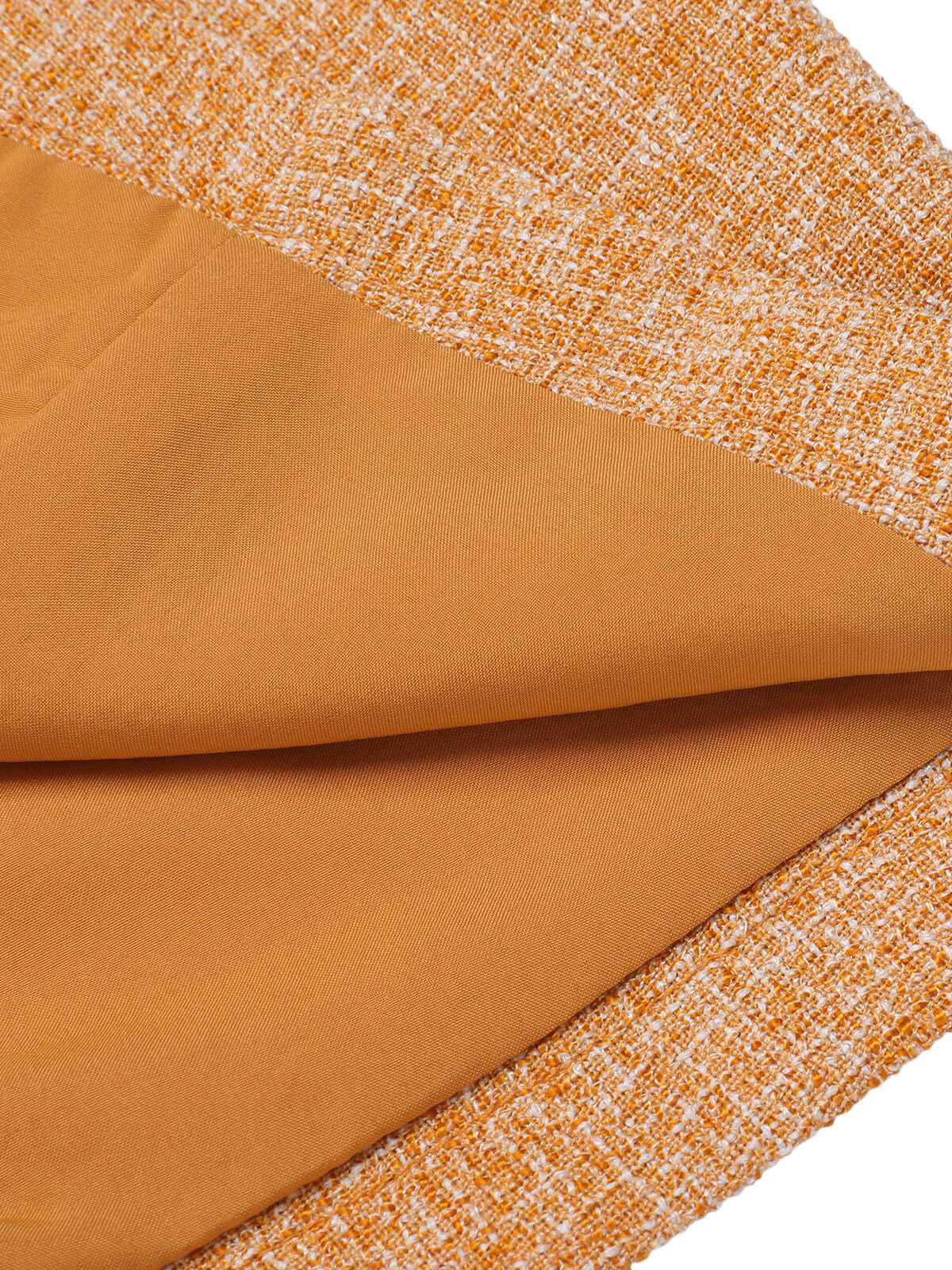 2PCS Chemisier orange des années 1960 et mini robe en tweed - Image 9