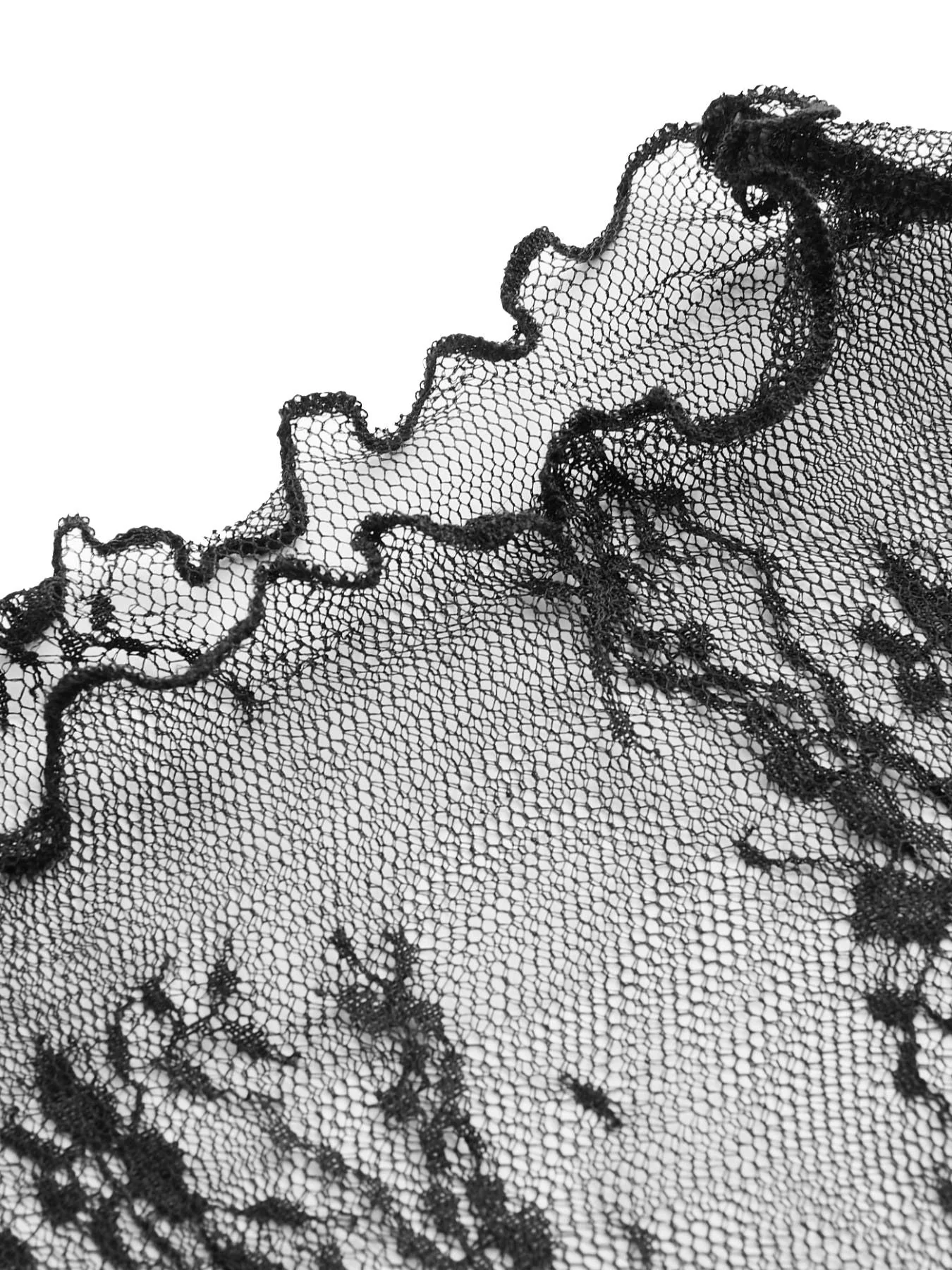 2PCS Combinaison haut en dentelle transparente à fleurs et col en V années 1970 - Image 4