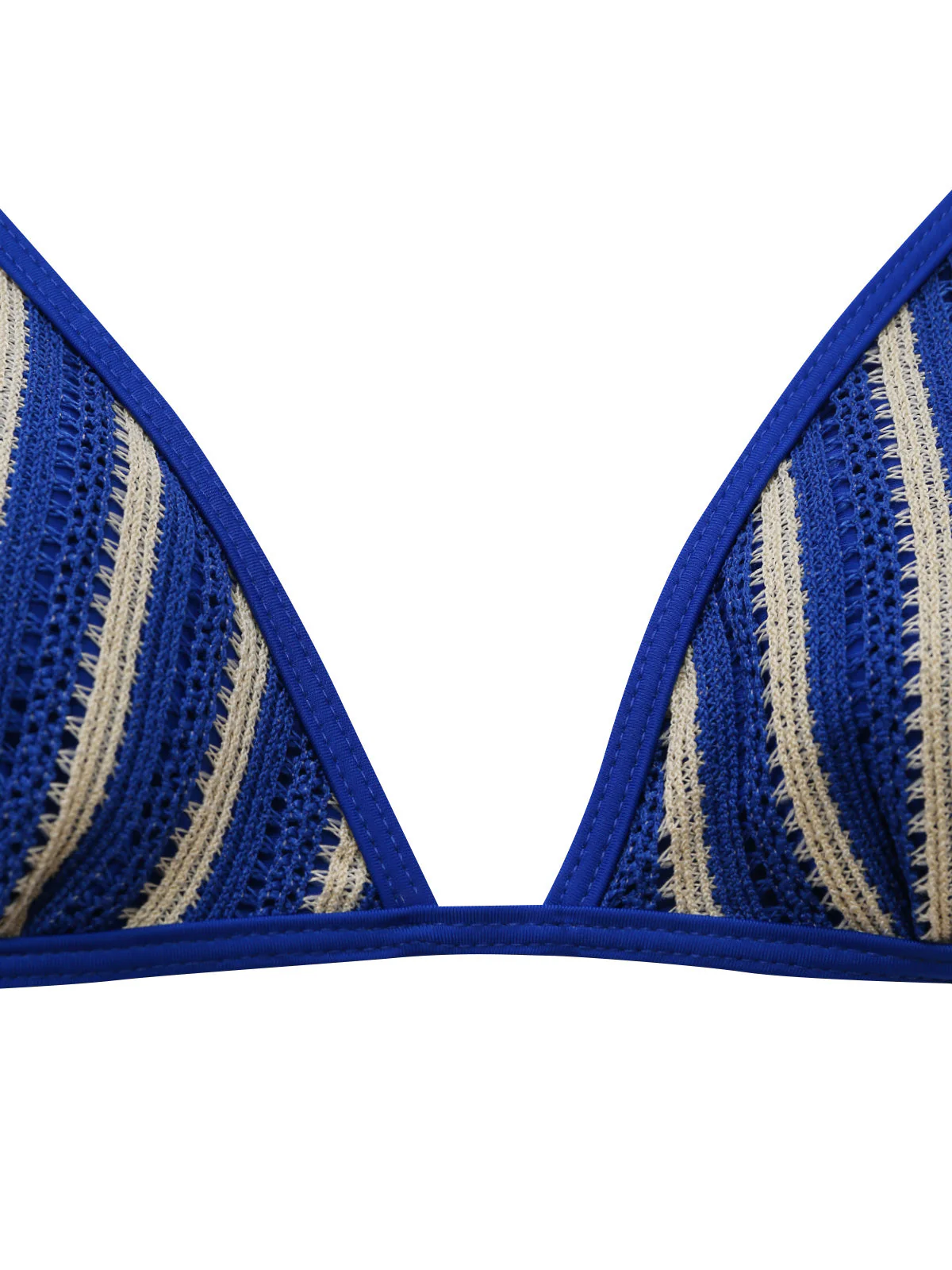 2PCS Ensemble bikini rayé bleu avec paréo années 60 - Image 5