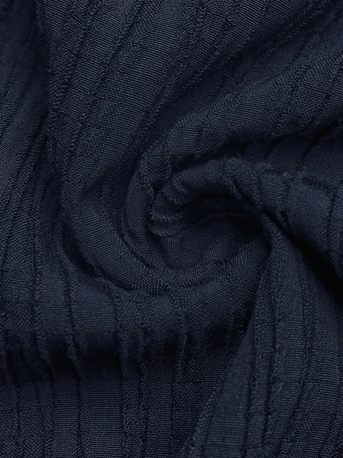 2PCS Ensemble bleu haut texturé volants et sans bretelles et pantalon années 50 - Image 7