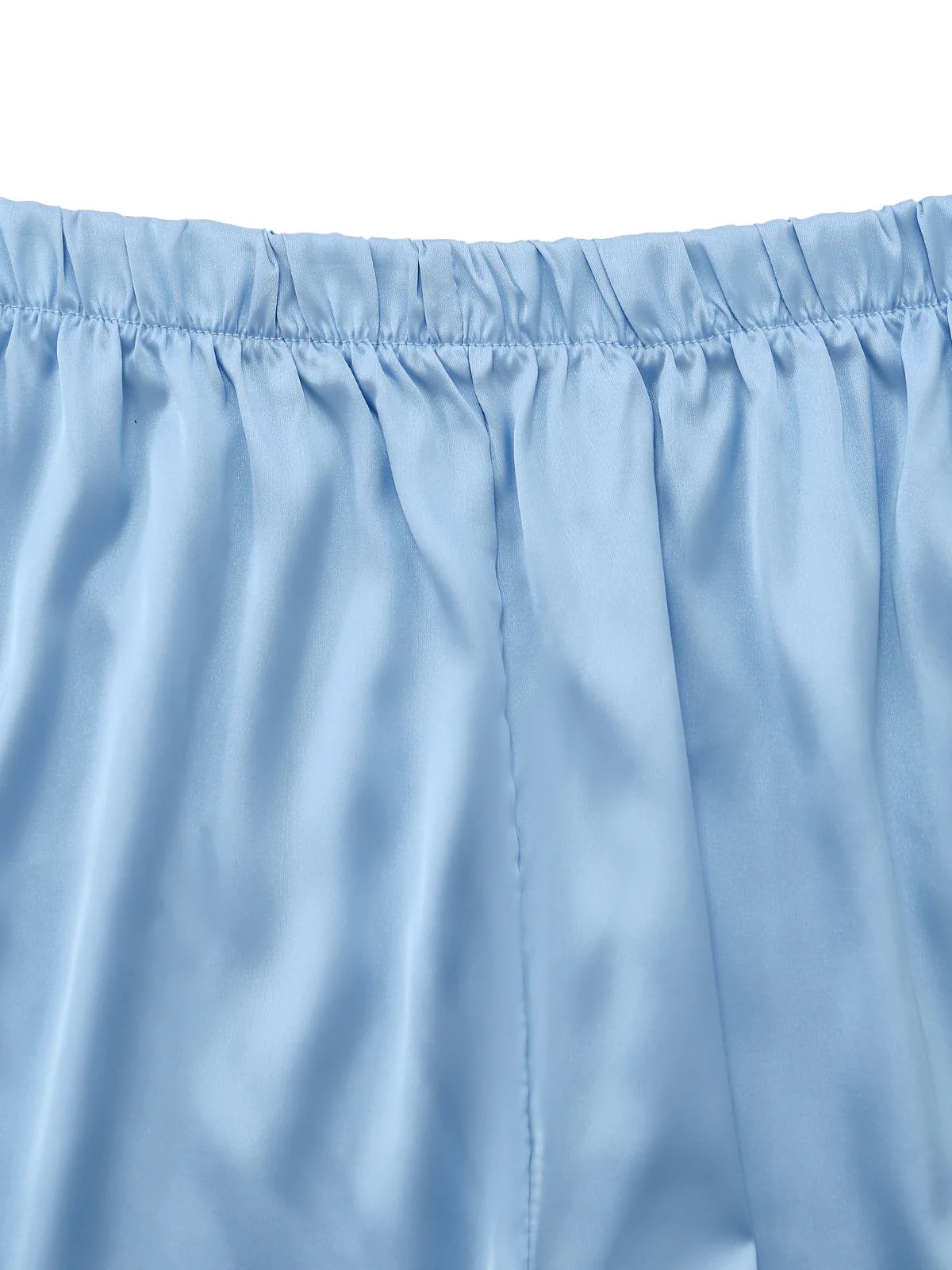 2PCS Ensemble crop top et short en satin à nouer sur le devant années 1960 - Image 5