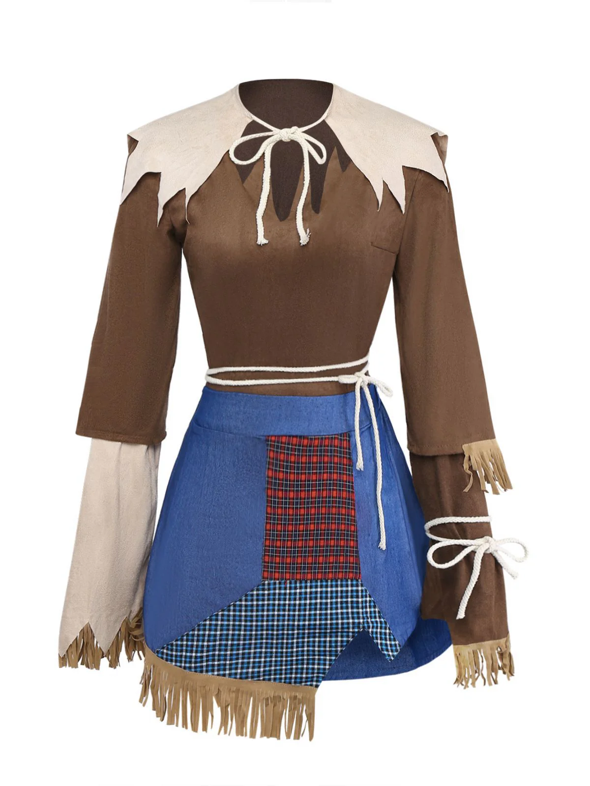 2PCS Ensemble d'épouvantails d'Halloween marron des années 1960 - Image 2
