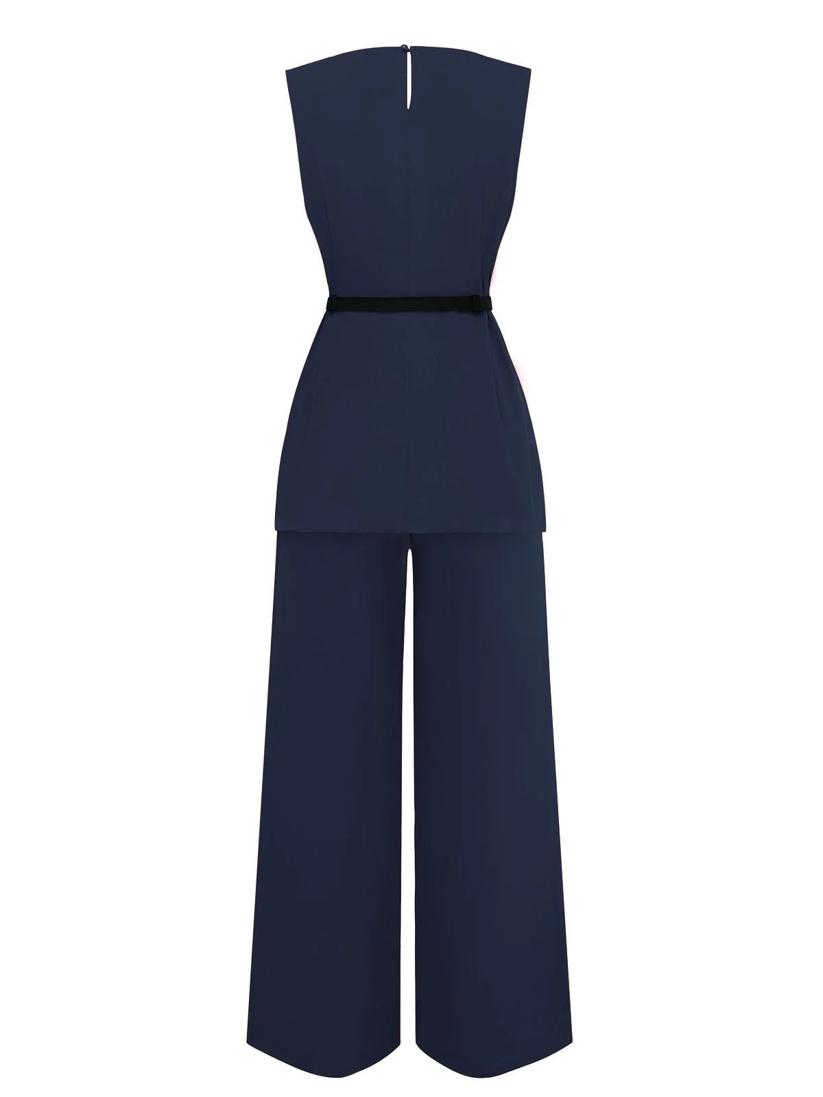 2PCS Ensemble Gilet Sans Manches Pantalon Ceinturé Années 1960 - Image 8