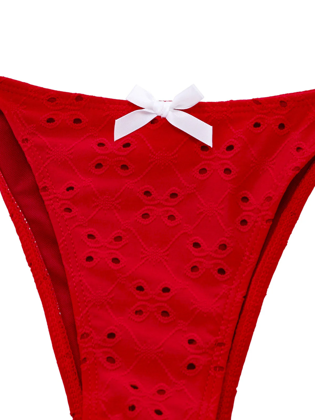 2PCS Ensemble tankini rouge à découpes et volants paréo années 60 - Image 12