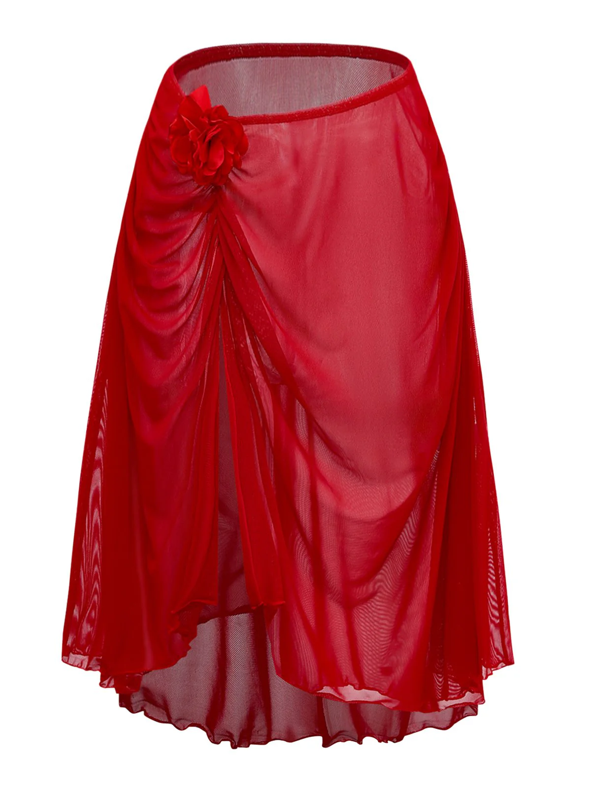 2PCS Ensemble tankini rouge à découpes et volants paréo années 60 - Image 14