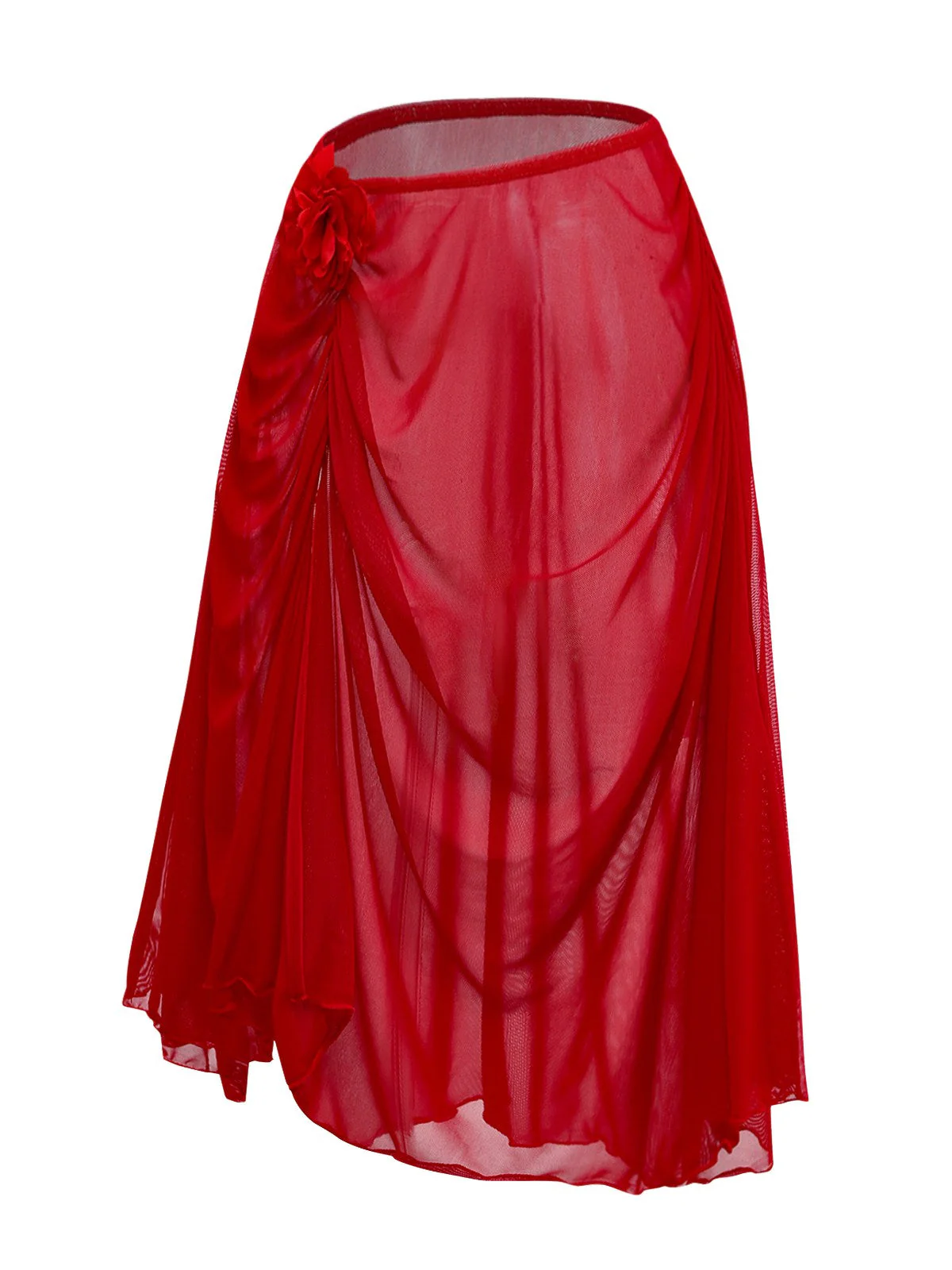 2PCS Ensemble tankini rouge à découpes et volants paréo années 60 - Image 15