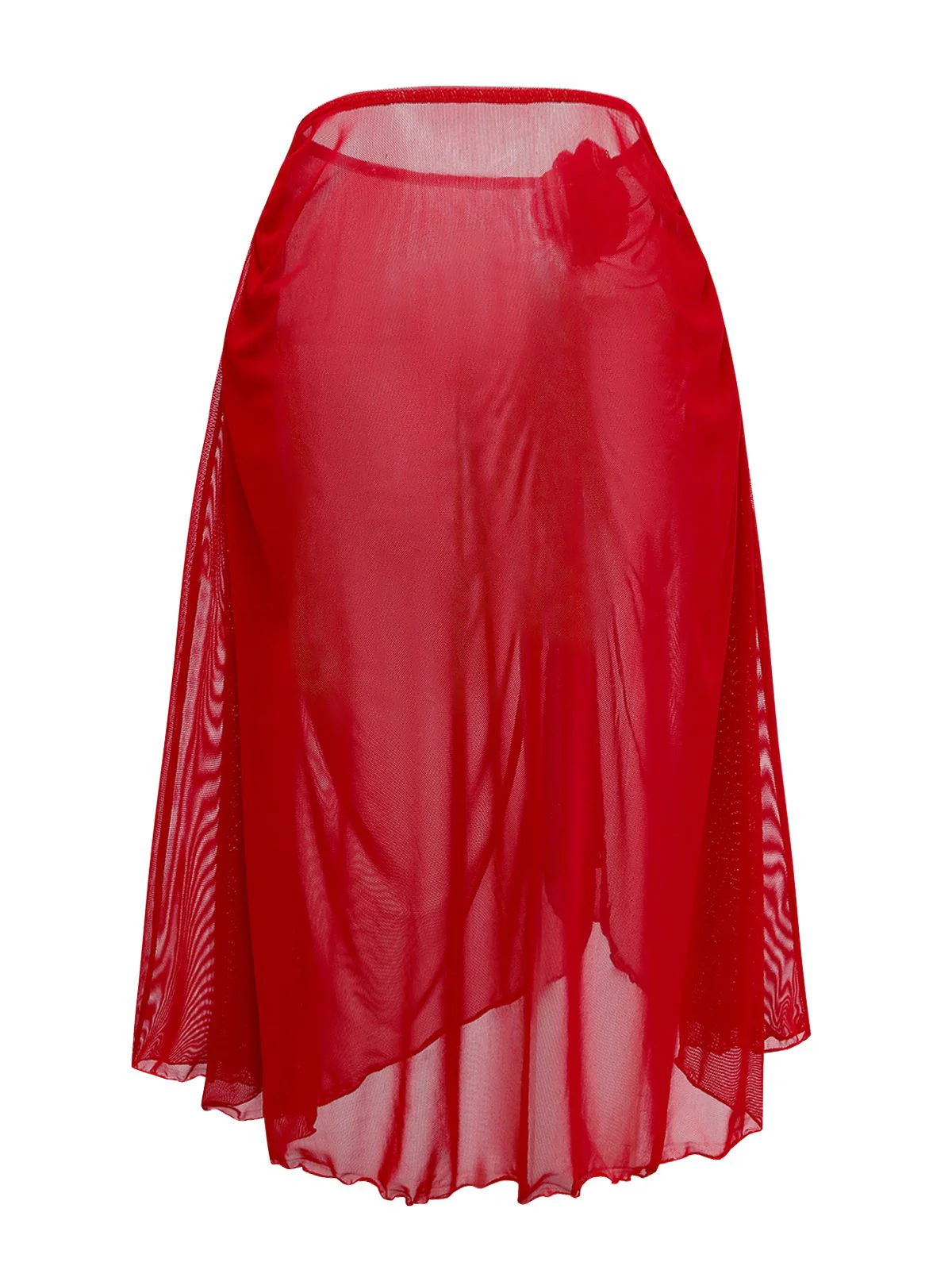 2PCS Ensemble tankini rouge à découpes et volants paréo années 60 - Image 16