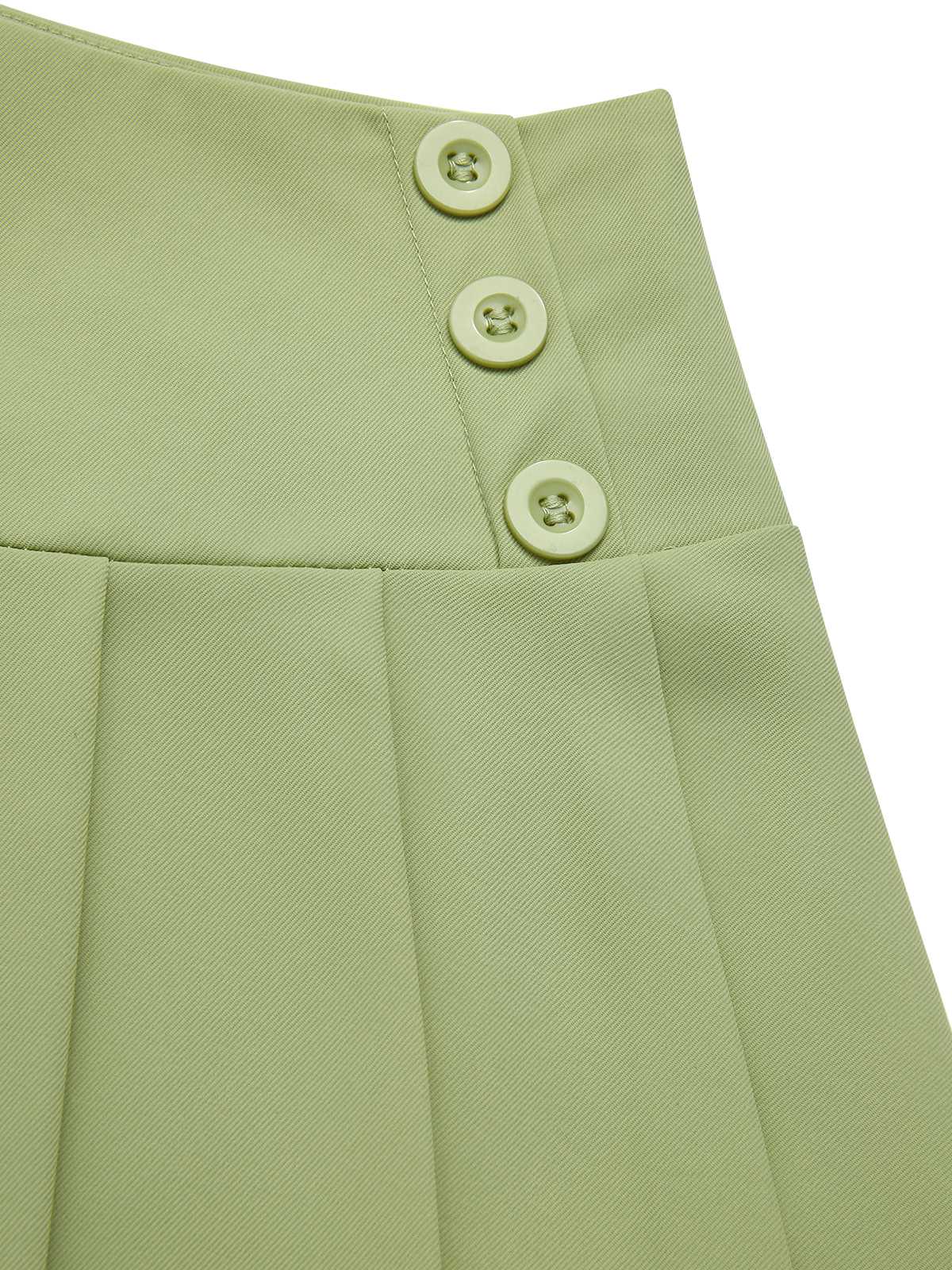 2PCS Gilet à boutons solides et jupe plissée des années 1960 - Image 5