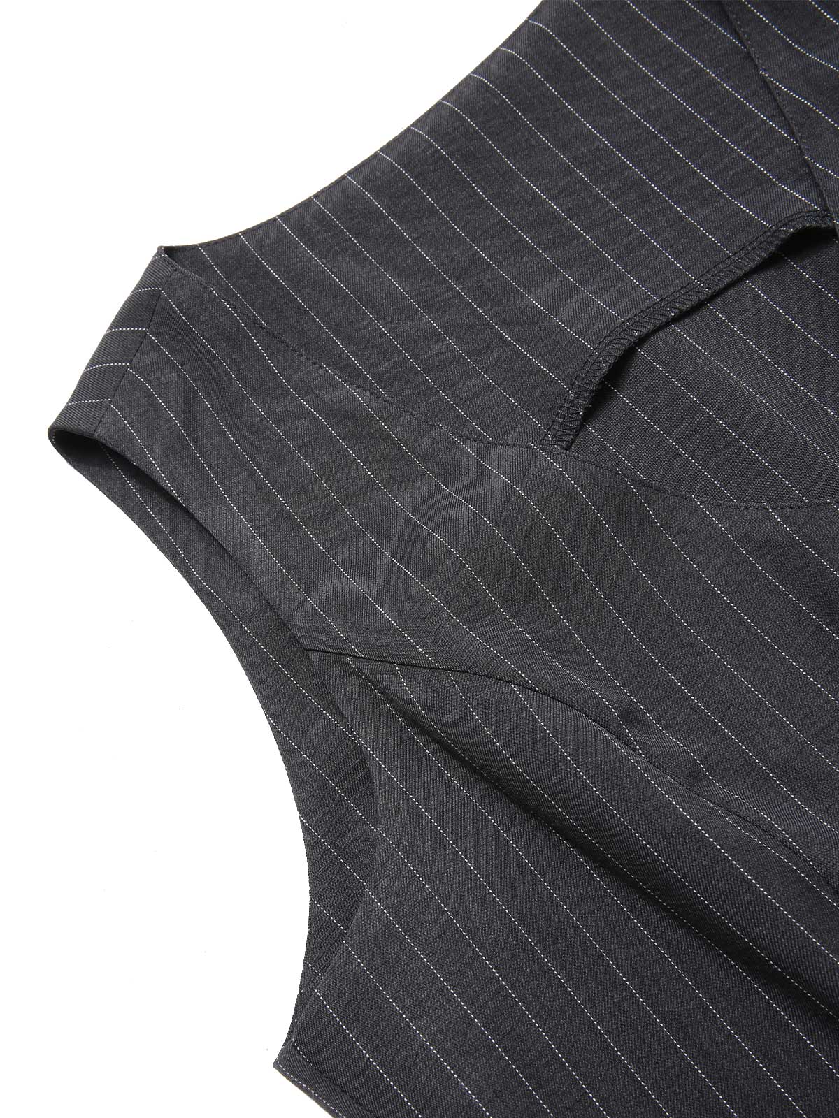 2PCS Gilet à rayures fines vin rouge et jupe plissée des années 60 - Image 17