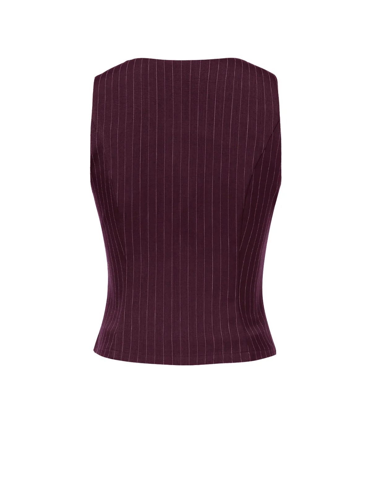 2PCS Gilet à rayures fines vin rouge et jupe plissée des années 60 - Image 7