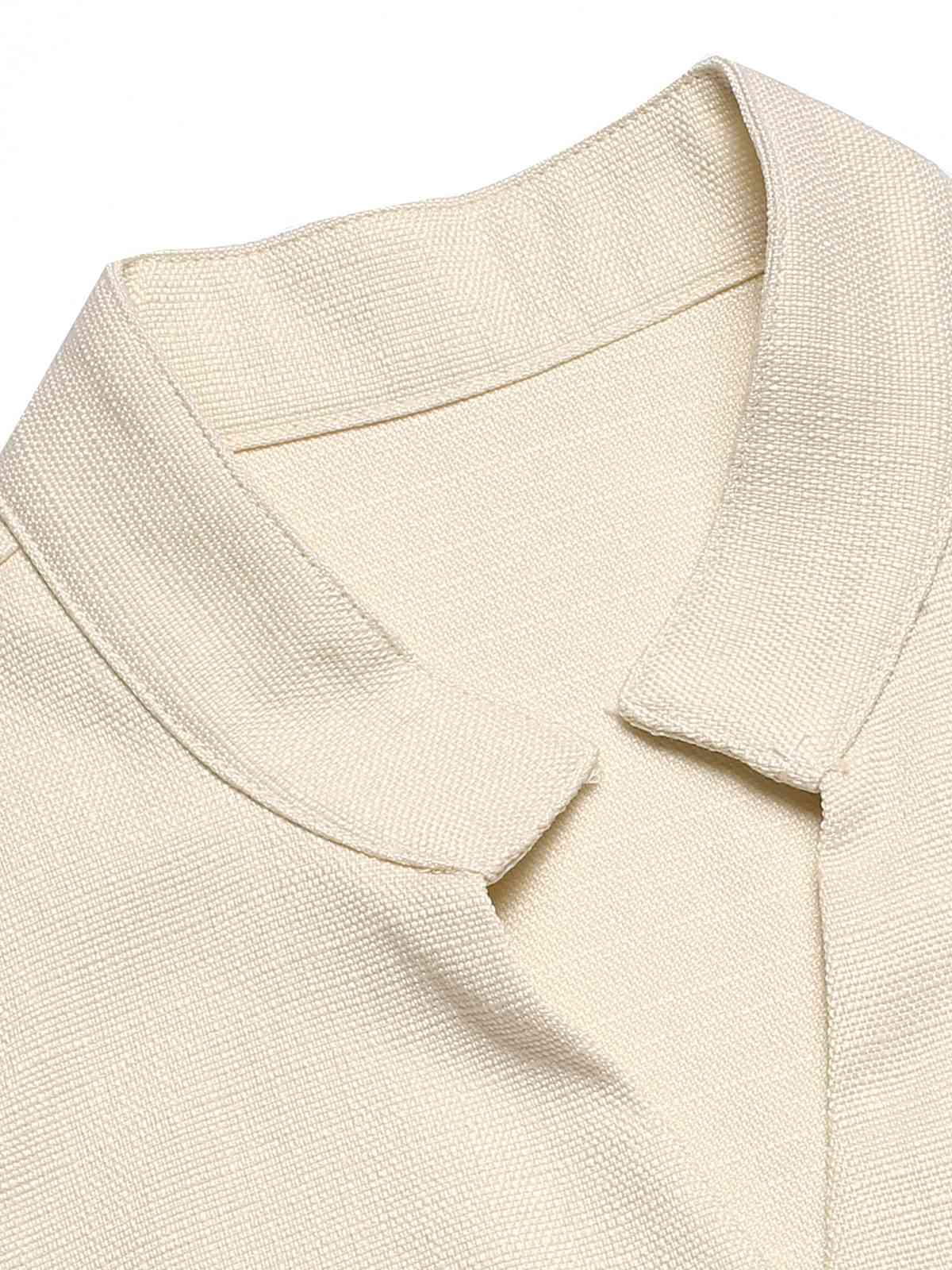 2PCS Haut boutonné beige des années 1960 et pantalon large à poches - Image 10