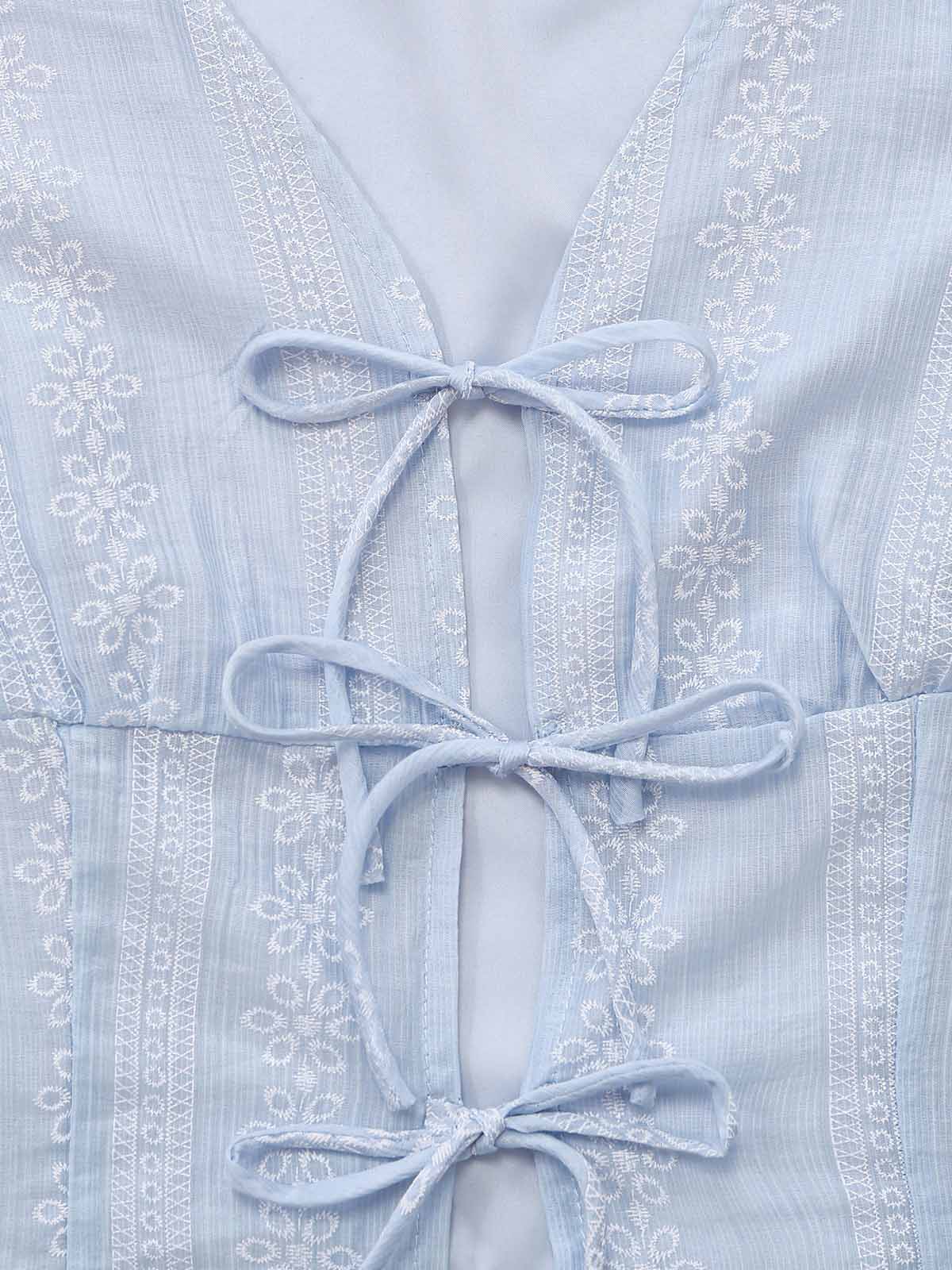 2PCS Haut Sans Manches Avec Nœud & Pantalon Blanc Années 1950 - Image 6