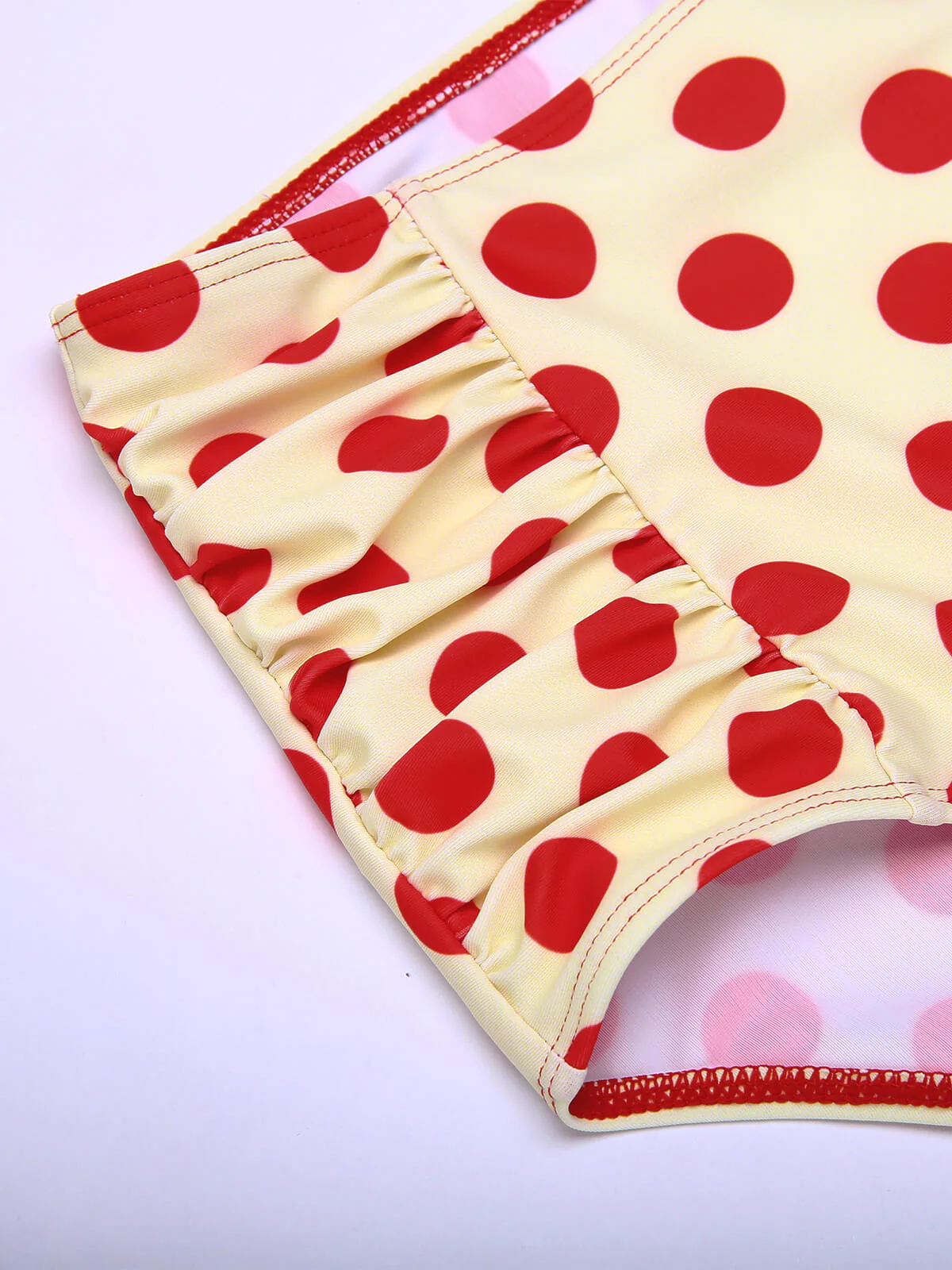 2PCS Maillot de Bain dos nu Rouge à Pois - Image 6