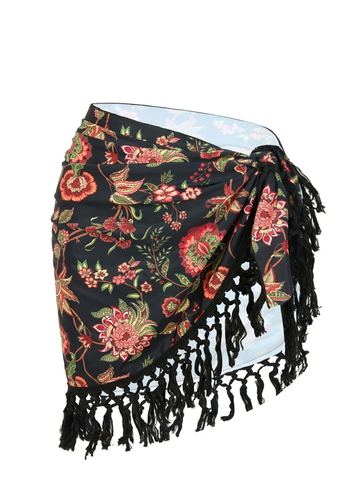 2PCS Maillot de bain et paréo à franges et décolleté en V profond années 1960 - Image 5