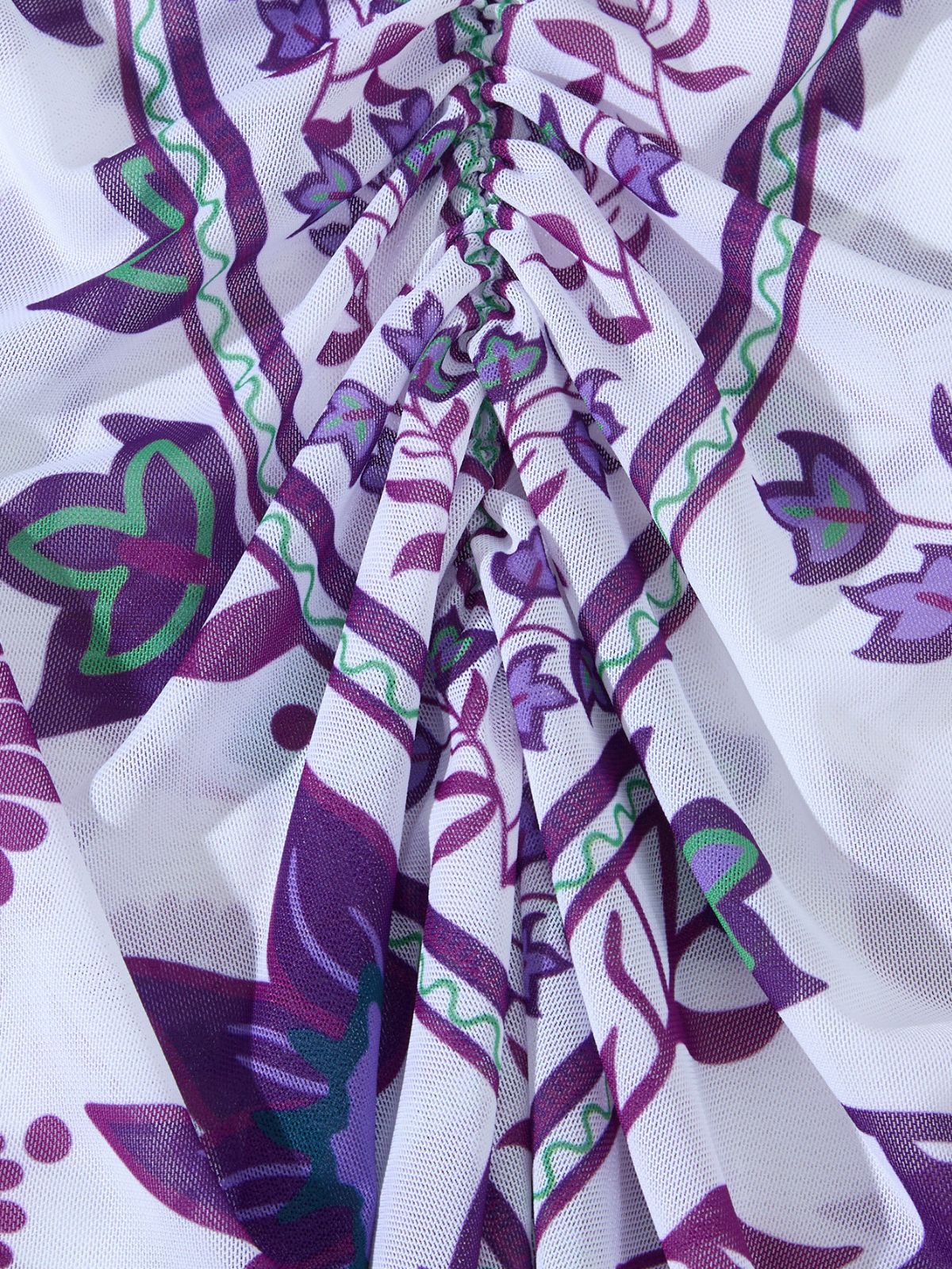 2PCS Maillot de bain larges bretelles et motif floral paréo années 1950 - Image 24
