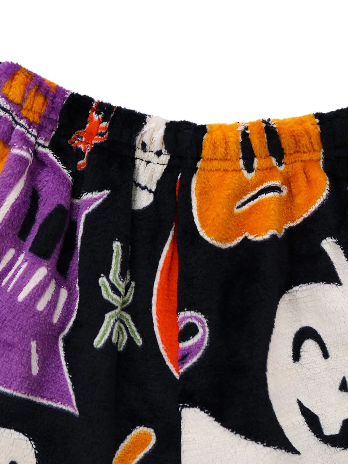 2PCS Pyjama en flanelle noire à motif fantôme d'Halloween des années 1970 - Image 8
