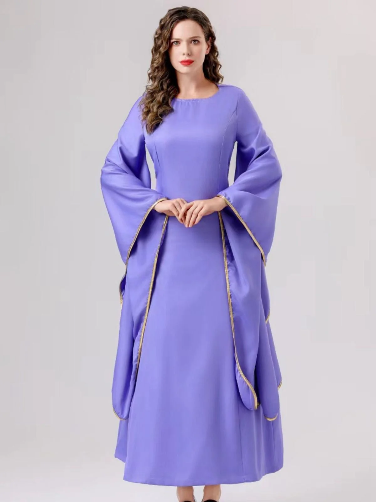 2PCS Robe et longue cape violettes de la méchante reine des années 40 - Image 7