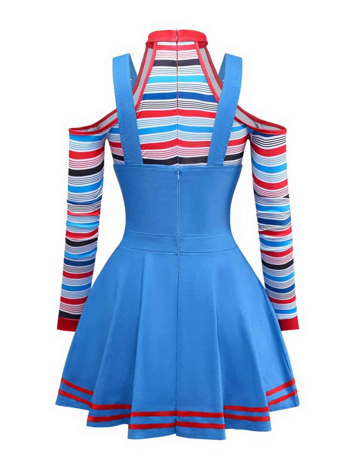 2PCS Robe gilet bleue et haut à rayures Child's Play Halloween des années 1960 - Image 3