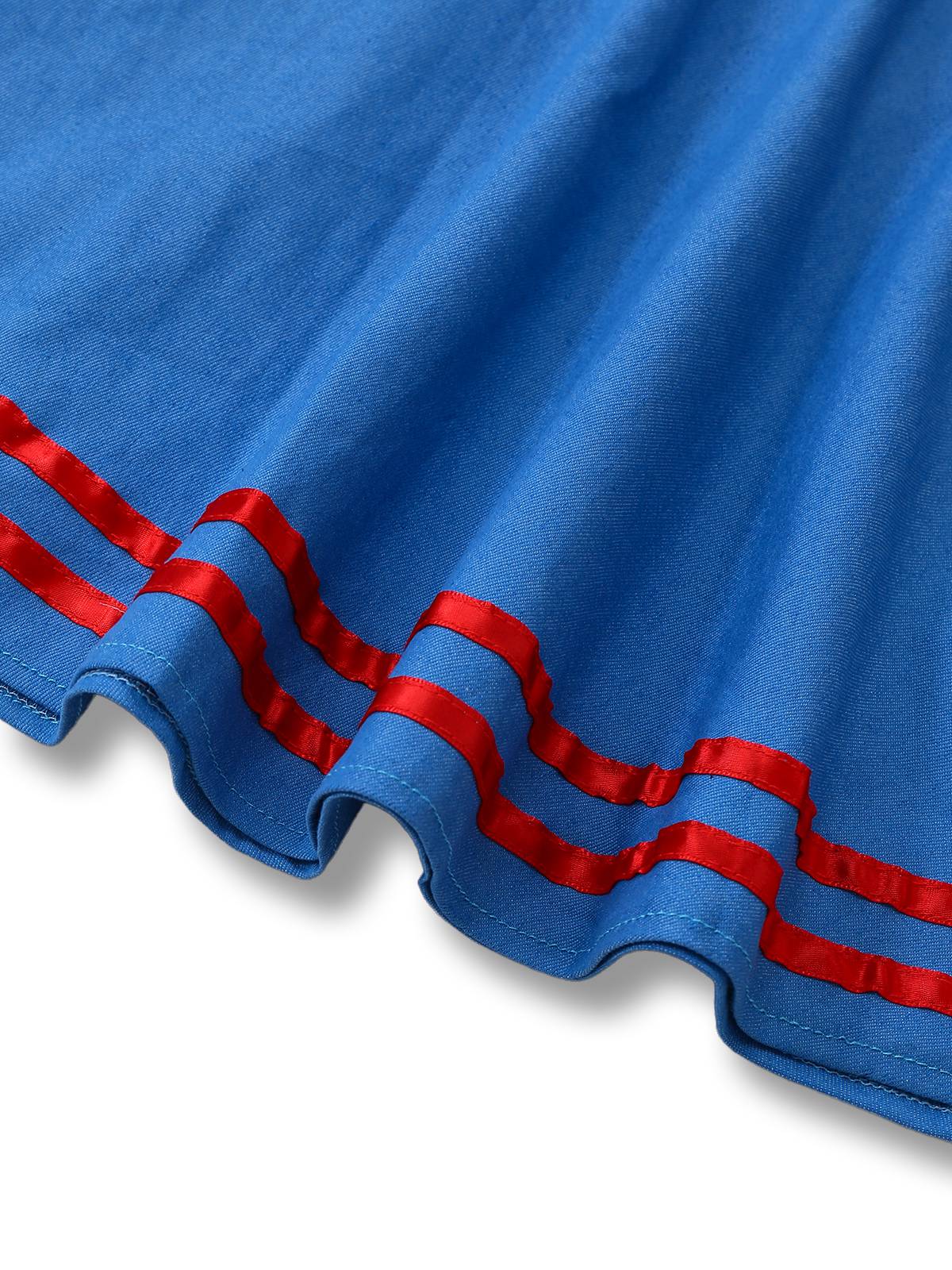2PCS Robe gilet bleue et haut à rayures Child's Play Halloween des années 1960 - Image 6