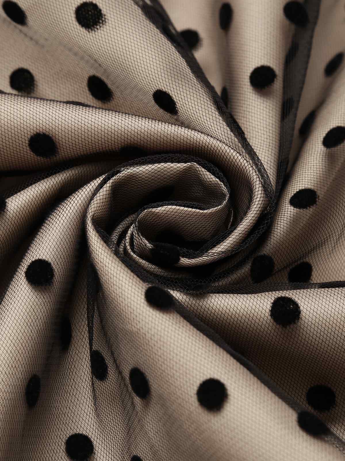 2PCS Robe Swing Vintage Année 50 Noire à Pois & Jupon Noir - Image 12